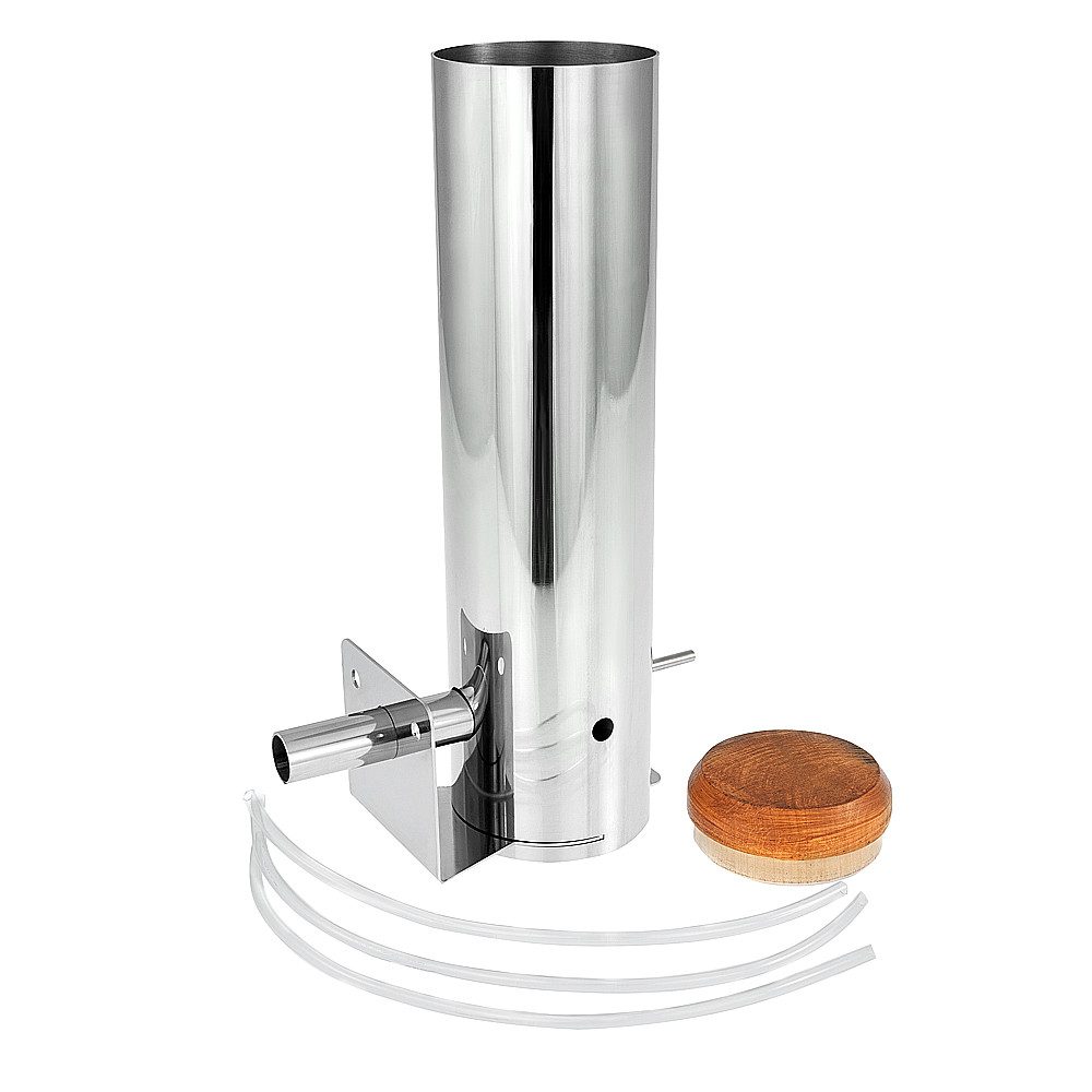 BEM Smoker Räuchermeister Kaltrauchgenerator elektrisch, aus Edelstahl 2.0 mm mit Deckel aus Erlenholz, tragbarer Rauchgenerator, Kalträuchern von Fleisch und anderen Lebensmitteln