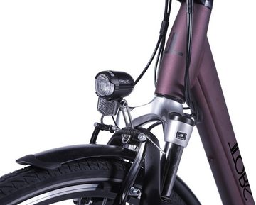 LLobe E-Bike Metropolitan JOY rot 13 Ah, 3 Gang, Nabenschaltung, Frontmotor, 468 Wh Akku