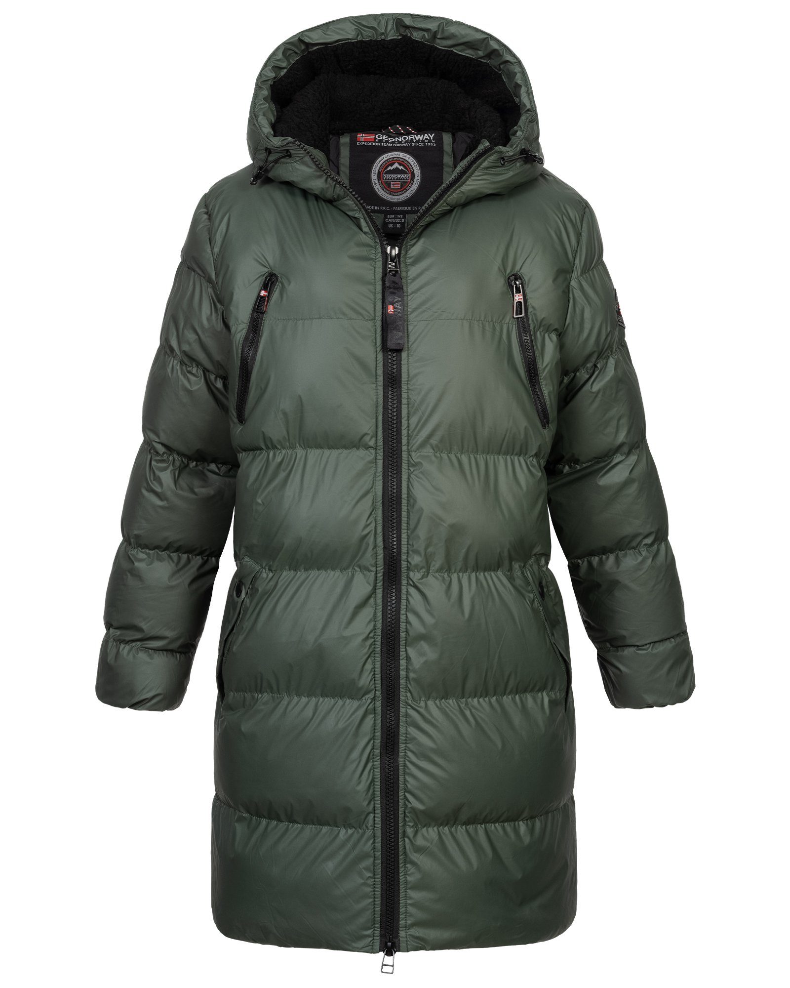 Geographical Norway Steppjacke Damen Winter Jacke Mantel Parka Steppjacke Steppmantel Wintermantel Olive
