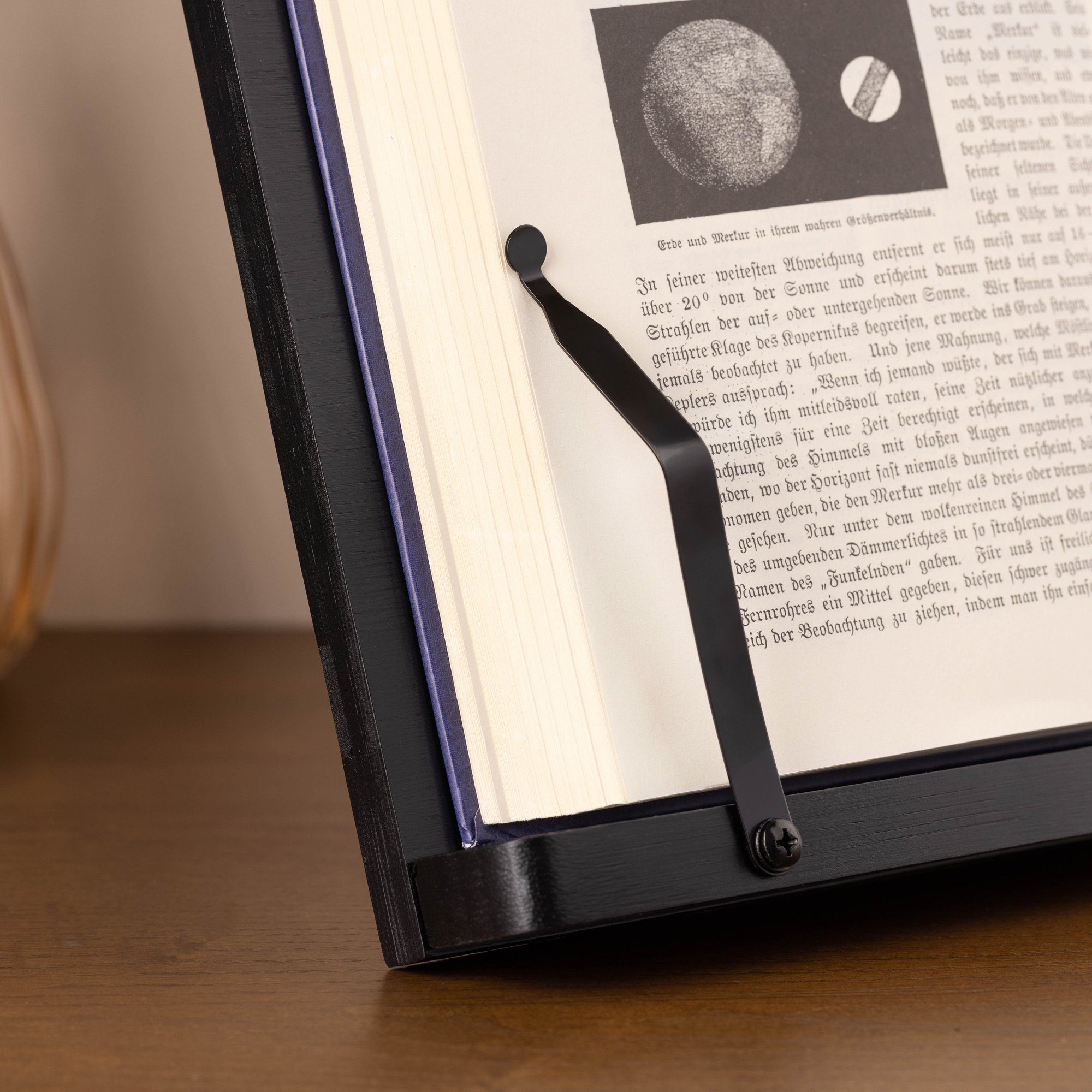 Buchständer - Schwarz aus 34x24cm kompatibel Bambus Navaris mit - - iPad Buchstütze