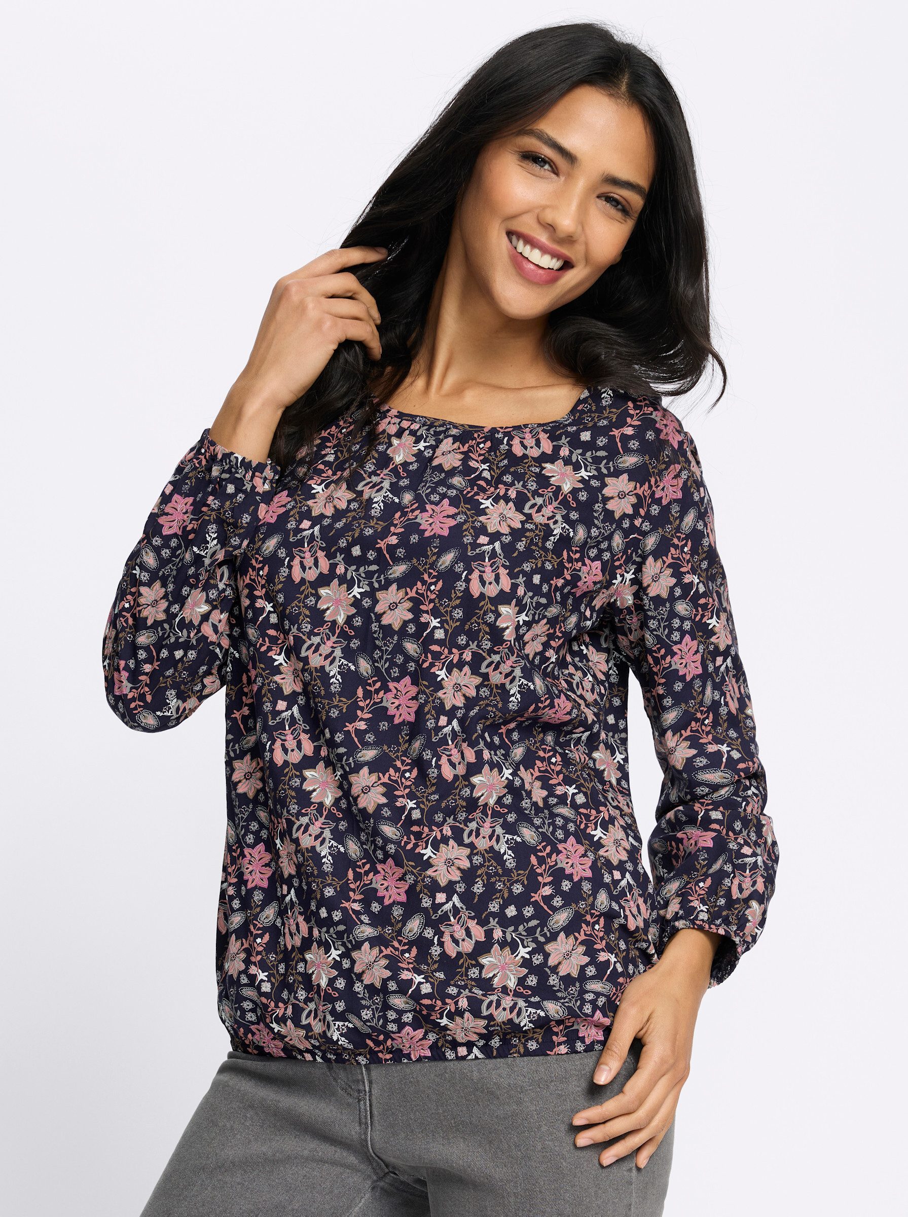 Sieh an! Klassische Bluse Schlupfbluse Langarm