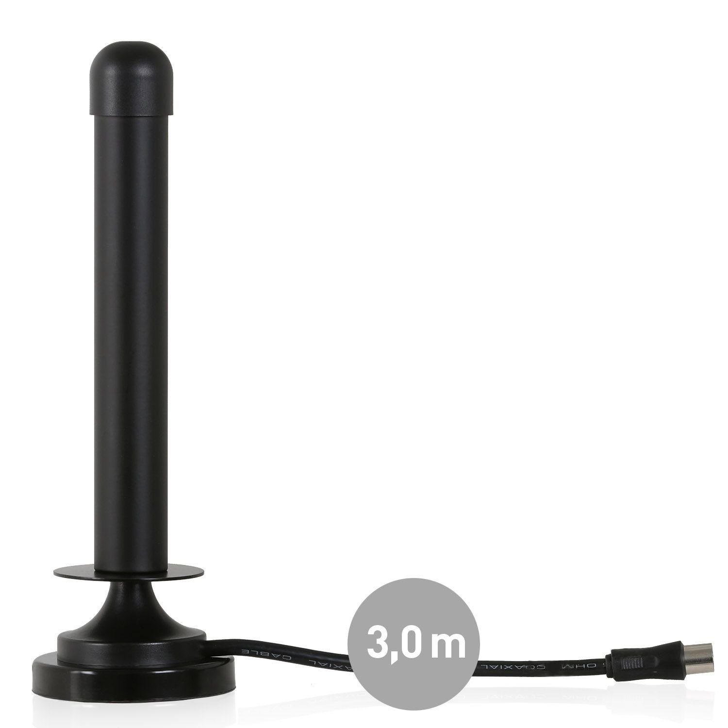 Wicked Chili DVB-T2 / DVB-T Antenne für HD Receiver (3m, 6dBi) Innenantenne (DVB-T, DVB-T2, für Innenbereich, DVBT2), Ideal für DVB-T2 / DVB-T Receiver Comag, C – Bild 4 von 5