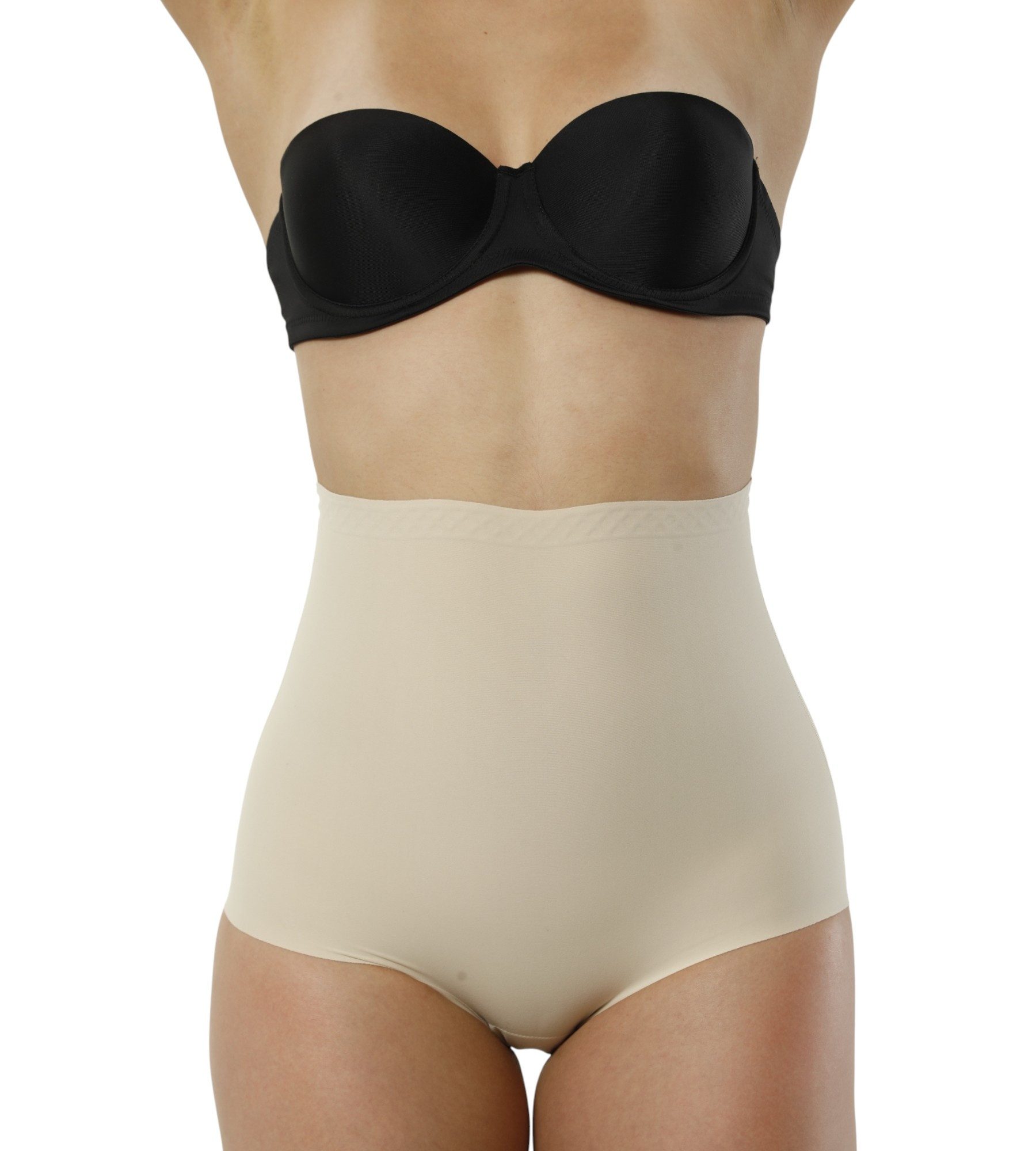 Formangel Miederslip Corsage mit hoher Taille und Silikonbund – Shaping Slip, Taillenshaper (1-St) Lasercut-Abschlüsse, rutschfester Silikonbund