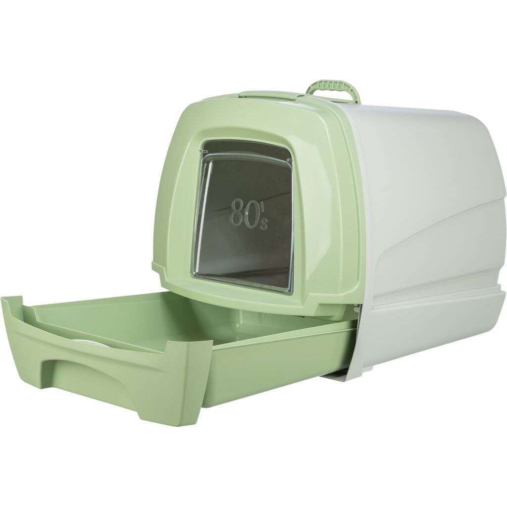 TRIXIE Katzentoilette Katzentoilette EasyDraw mit Schublade und Aktivkohlefilter - grau-grü