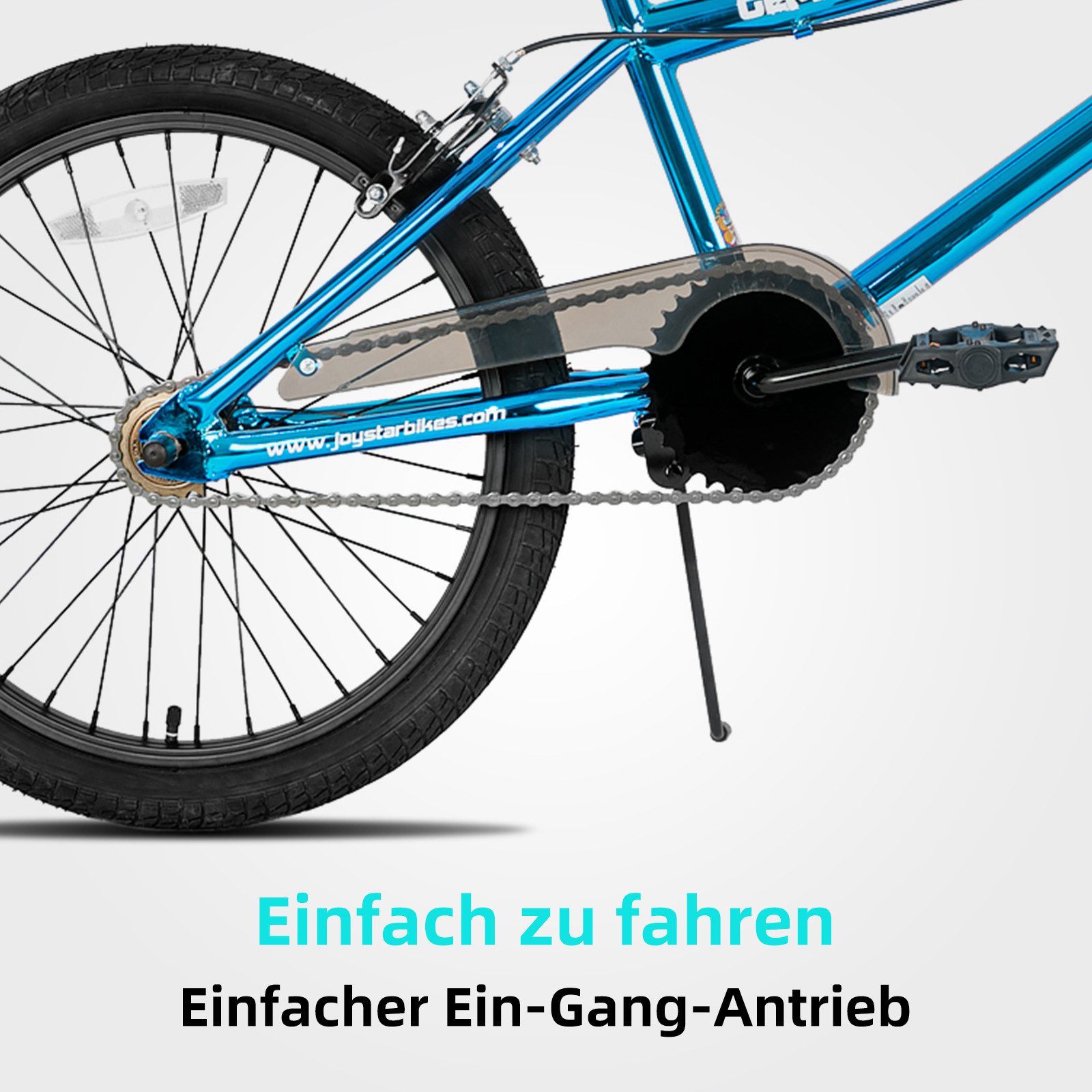 HILAND BMX-Rad BMX 20/24 Zoll Kinderfahrrad, Stahlrahmen, Stunt-Pegs, Doppelbremsen