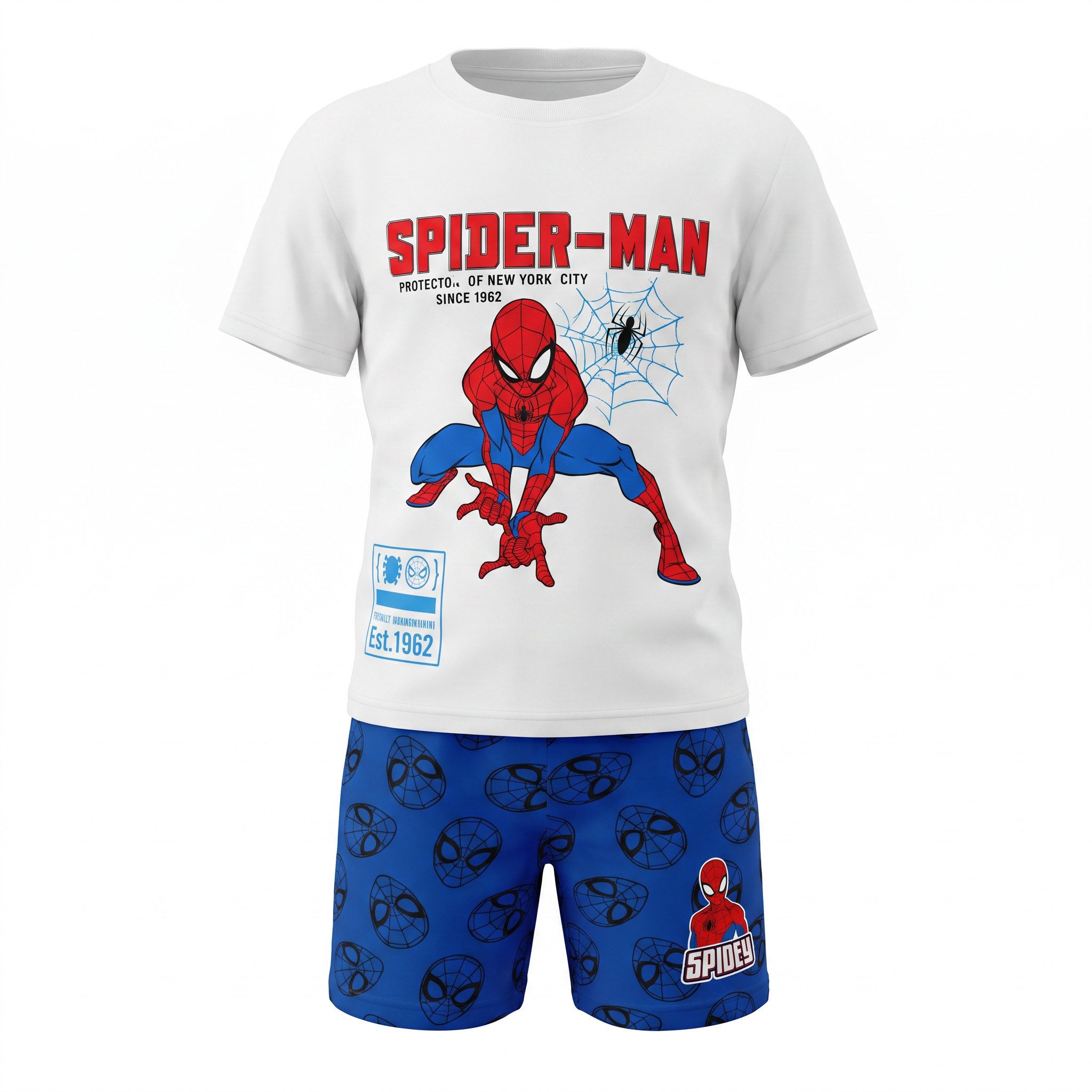 MARVEL Schlafanzug Marvel Spiderman Kinder kurz Pyjama Schlafanzug Shorts Shirt (Packung) Gr. 98 bis 128, Baumwolle
