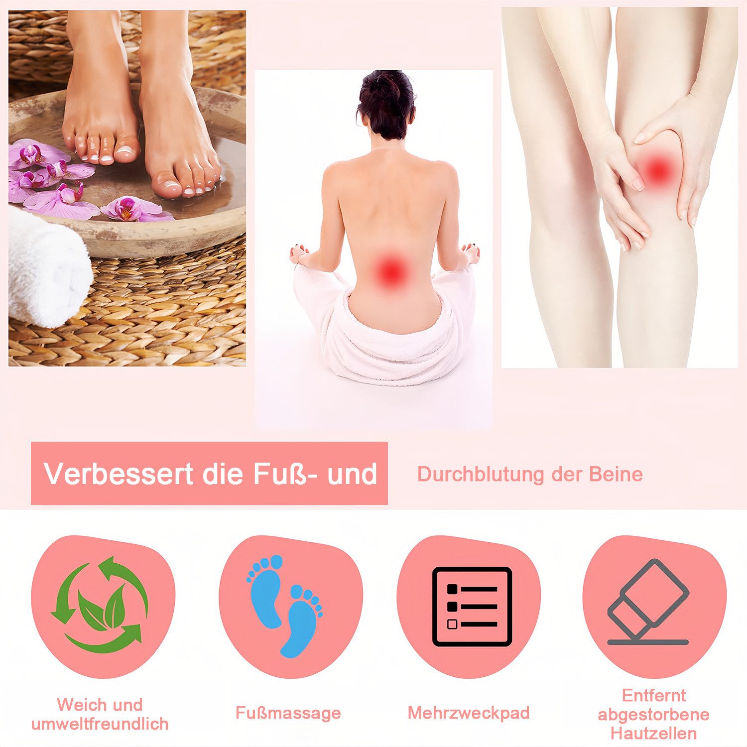 MOPUEA Badebürste Fußwaschbürste Duschmatte starke Adsorption Massage+Peeling Reinigung