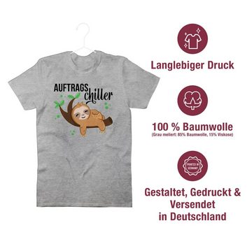 Shirtracer T-Shirt Auftragschiller mit Faultier schwarz Tiere Zubehör