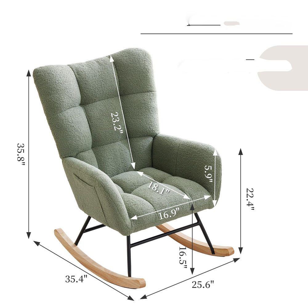 GarveeMore Schaukelstuhl Schaukelstuhl mit hoher Rückenlehne Armlehne und S günstig online kaufen