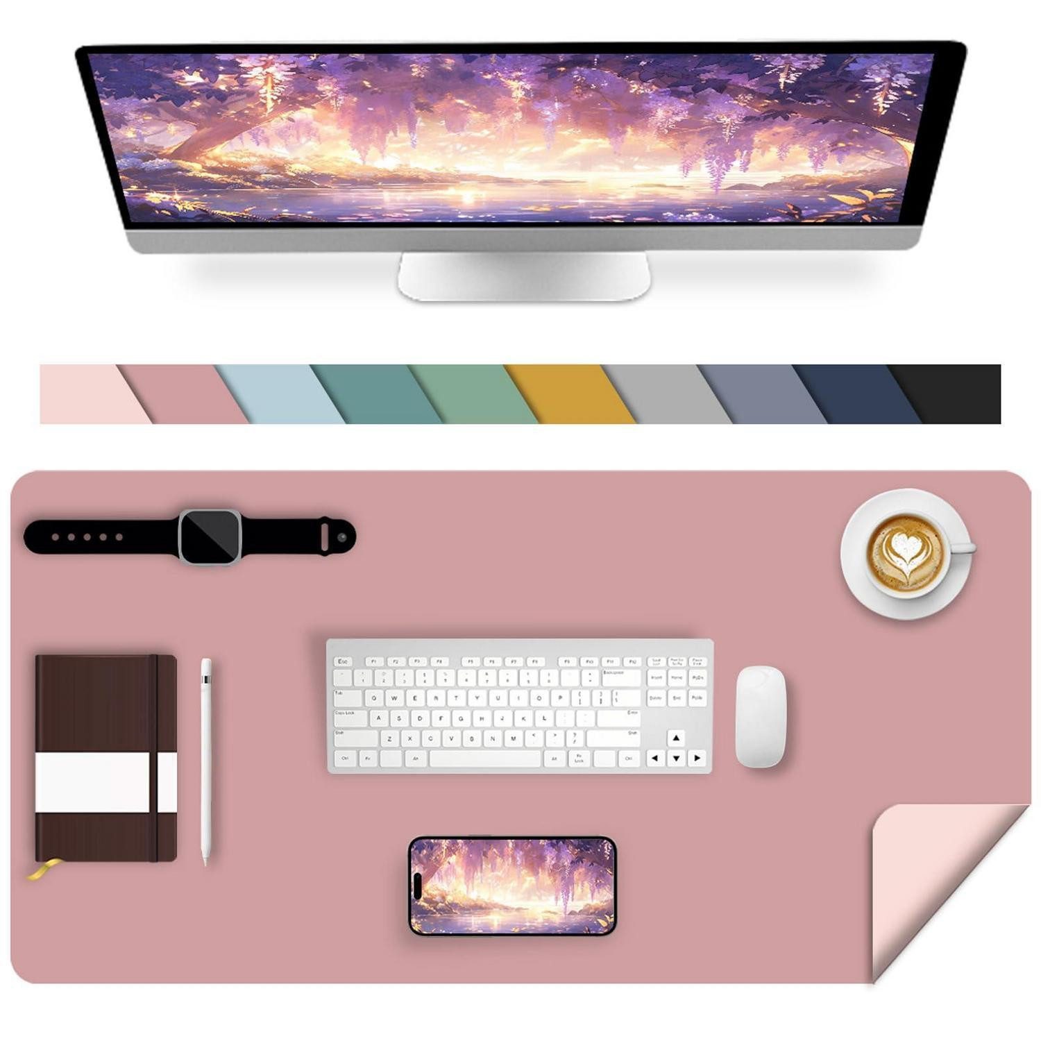 LuxusKollektion Schreibtischunterlage Schreibtischunterlage Kinder 80x40cm Lila/Rosa
