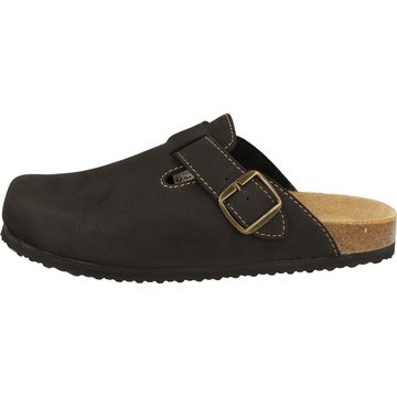 Softrelax Herren Pantoffeln 741099000 klassische Clogs Hausschuh Lederfußbett, Gepolstert, Schnalle