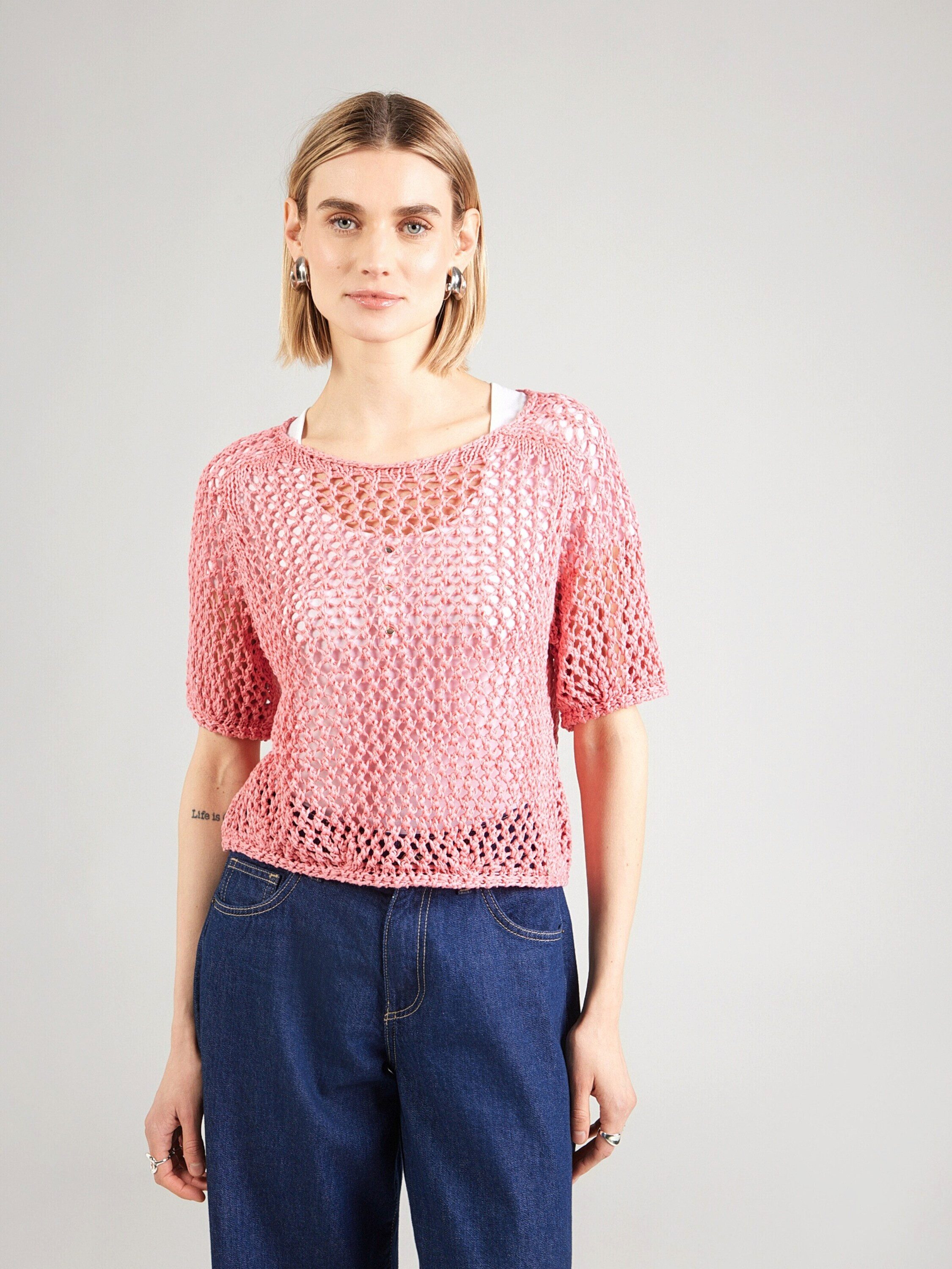 Monari Strickpullover (1-tlg) Lochmuster