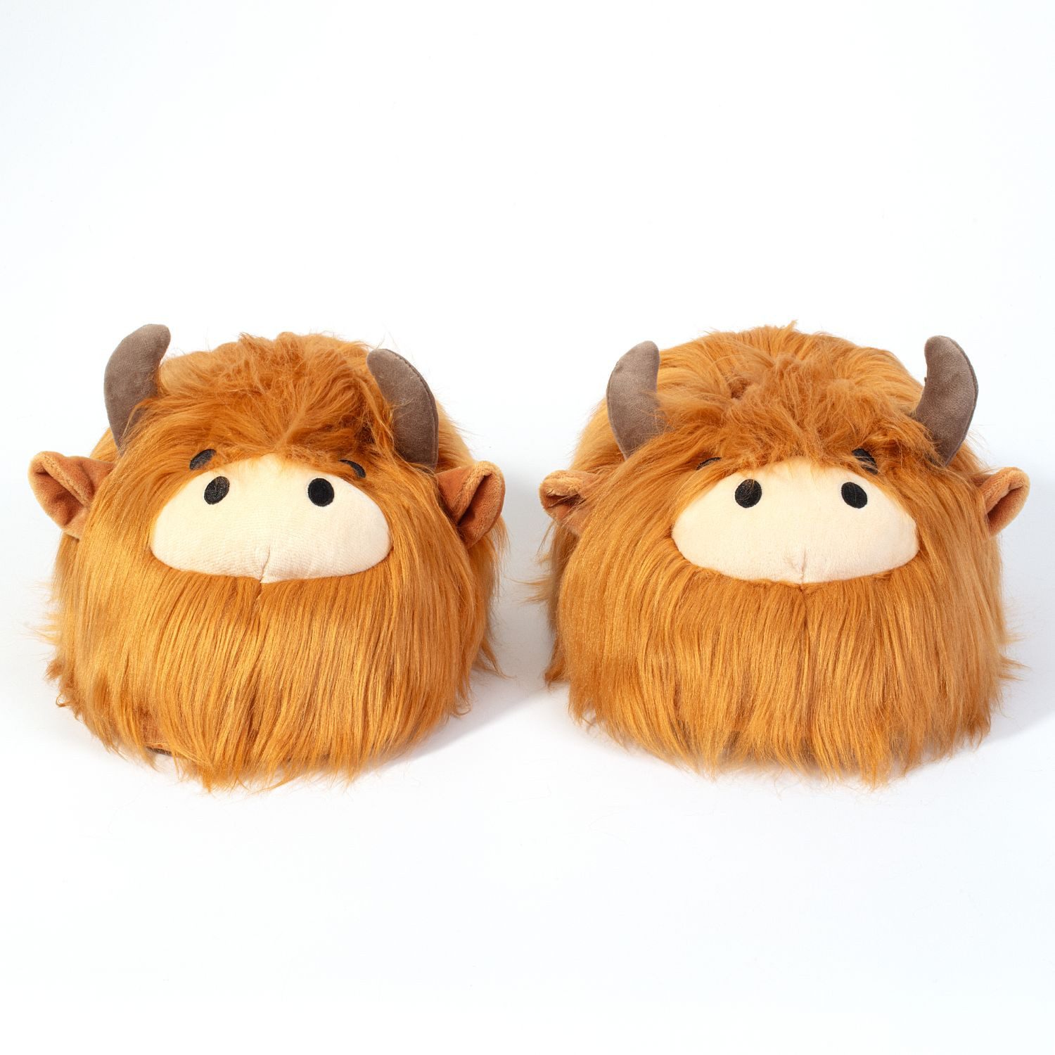 Corimori Plüsch Highland Cow Hochland-Rind Pantoffeln Plüsch Hausschuhe (Packung, Geschenk) Flauschige Highland Cow Pantoffeln, Slipper, EU Einheitsgröße 34-44