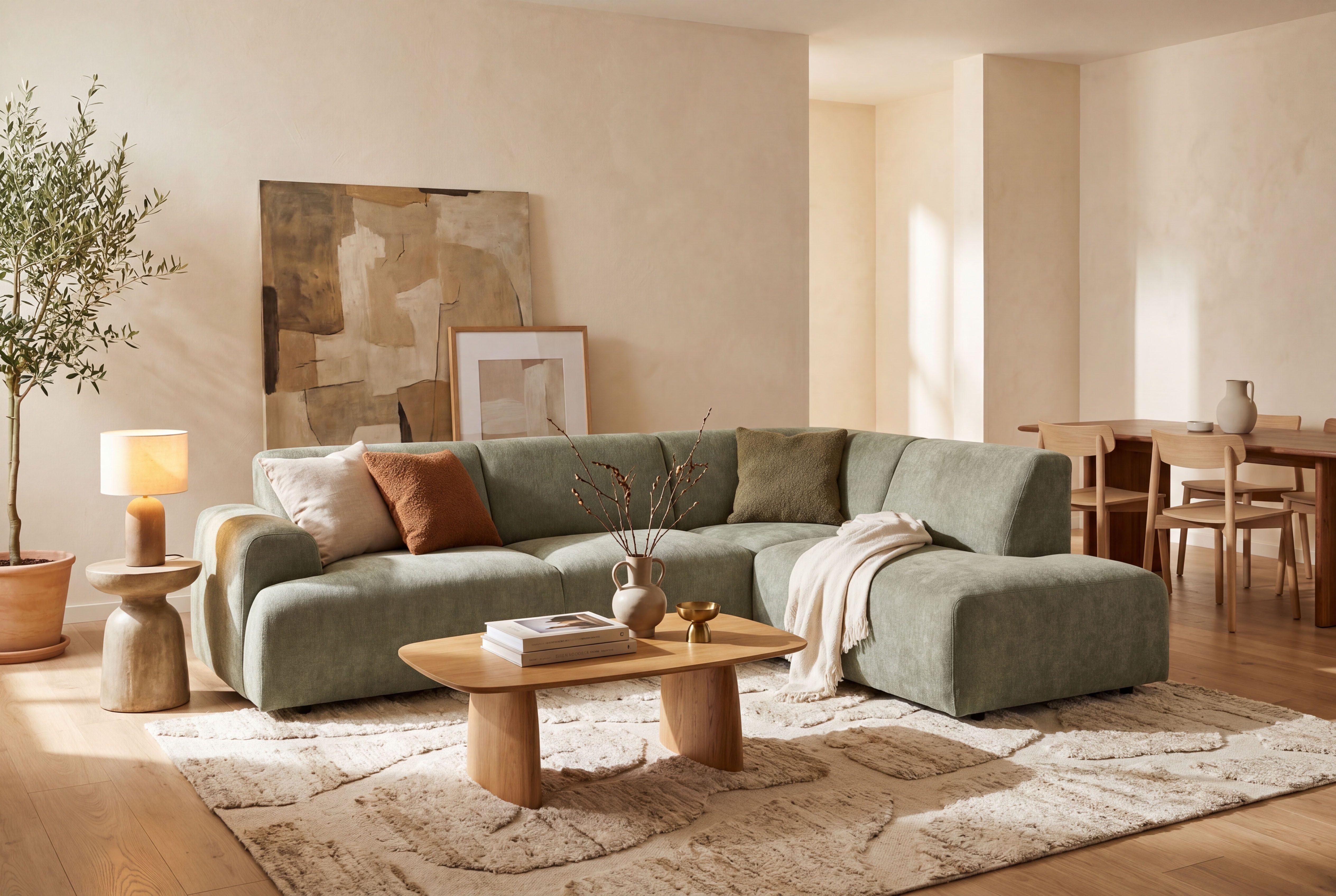 OTTO home Ecksofa Linkka, Breite 282 cm, L-Form, in einem weichen Chenille-Stoff, mit Wellenunterfederung