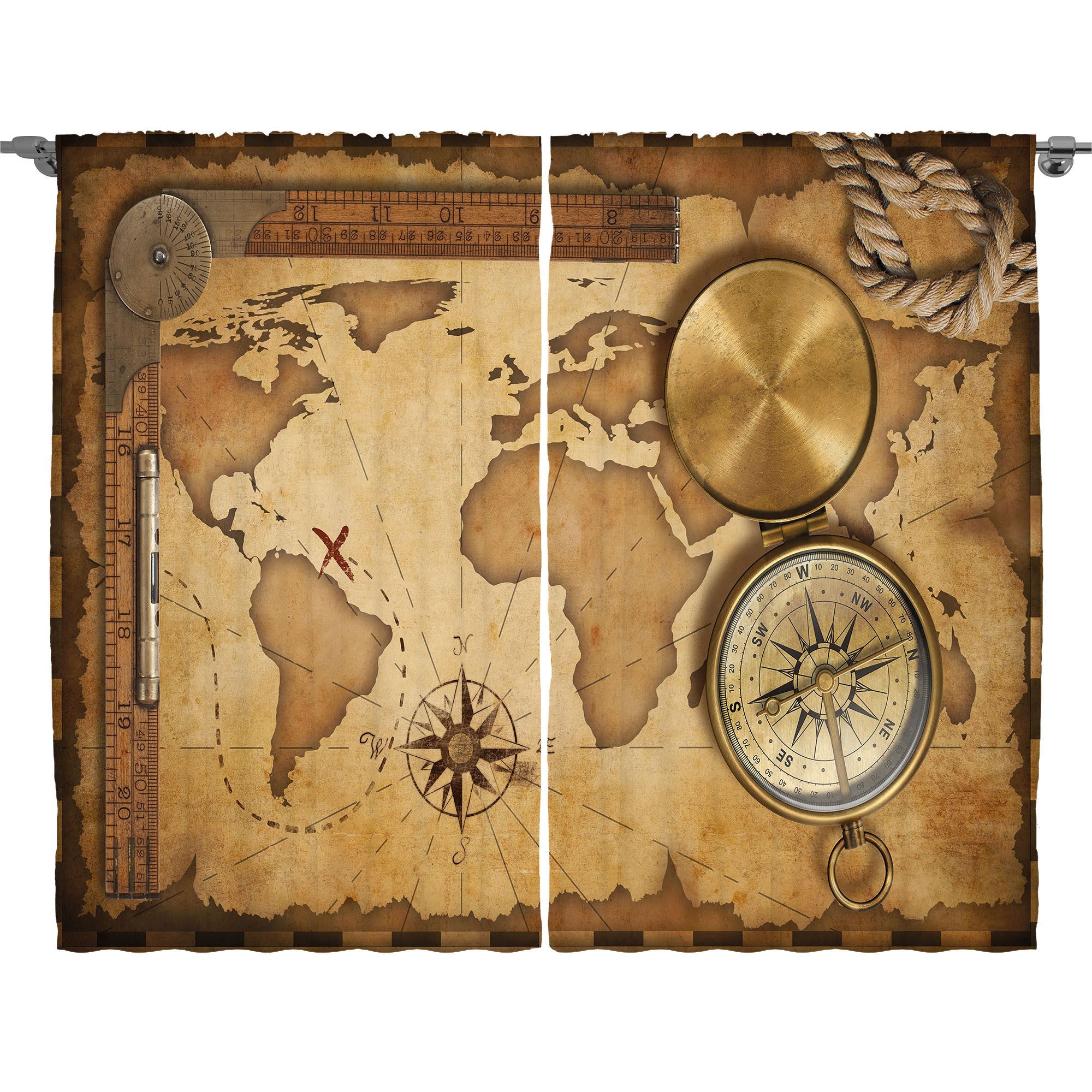 Gardine Schlafzimmer Kräuselband Vorhang mit Schlaufen und Haken