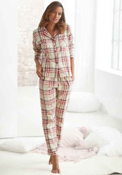 H.I.S Pyjama (Set, 2 tlg) aus Flanell mit Allover-Karomuster