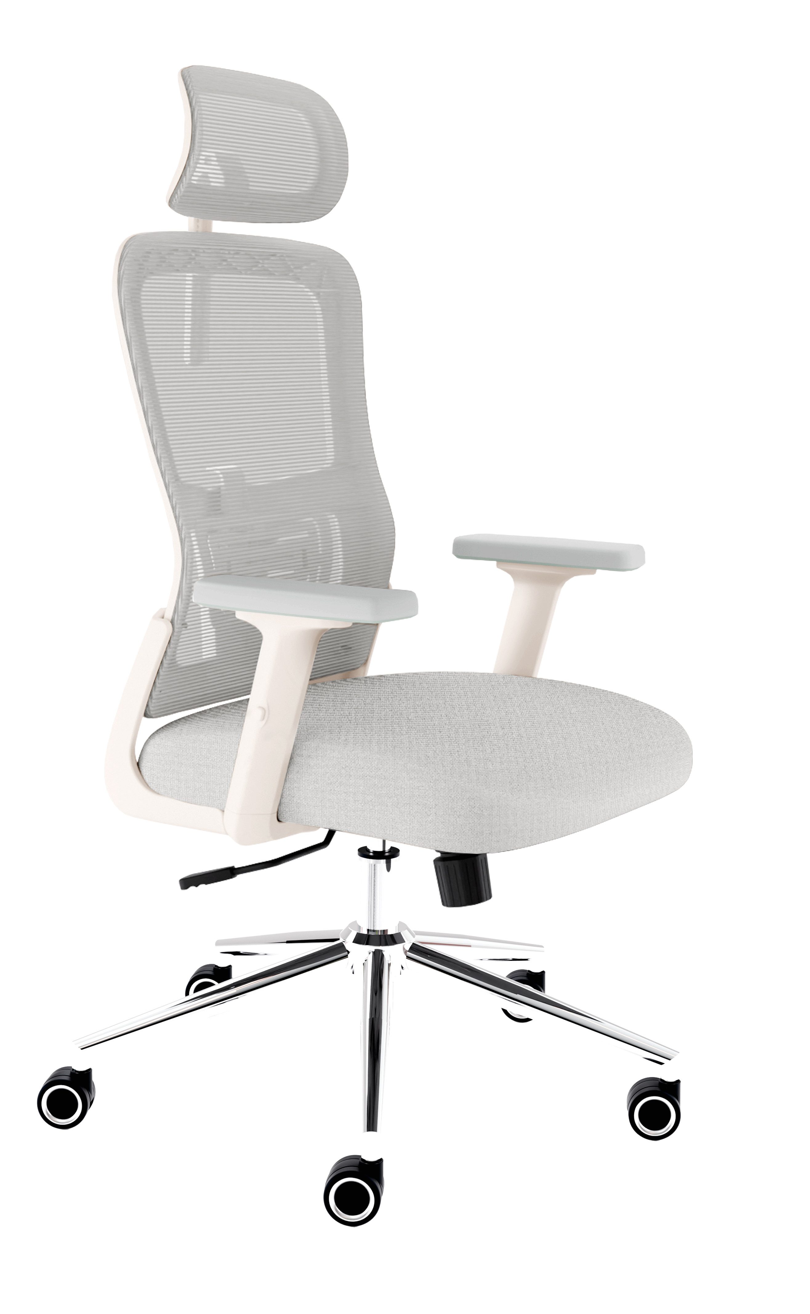 CLOUVOU Bürostuhl Ergonomisch, Schreibtischstuhl bis 150 kg - Testsieger (BrightSeat - Chefsessel für Arbeitszimmer, 2D Armlehne), Blade Wheels, Homeoffice, Gaming Stuhl, Drehstuhl