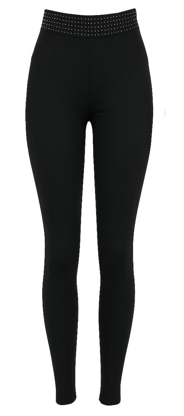Bas Bleu Leggings mit dekorativem Bunddetail