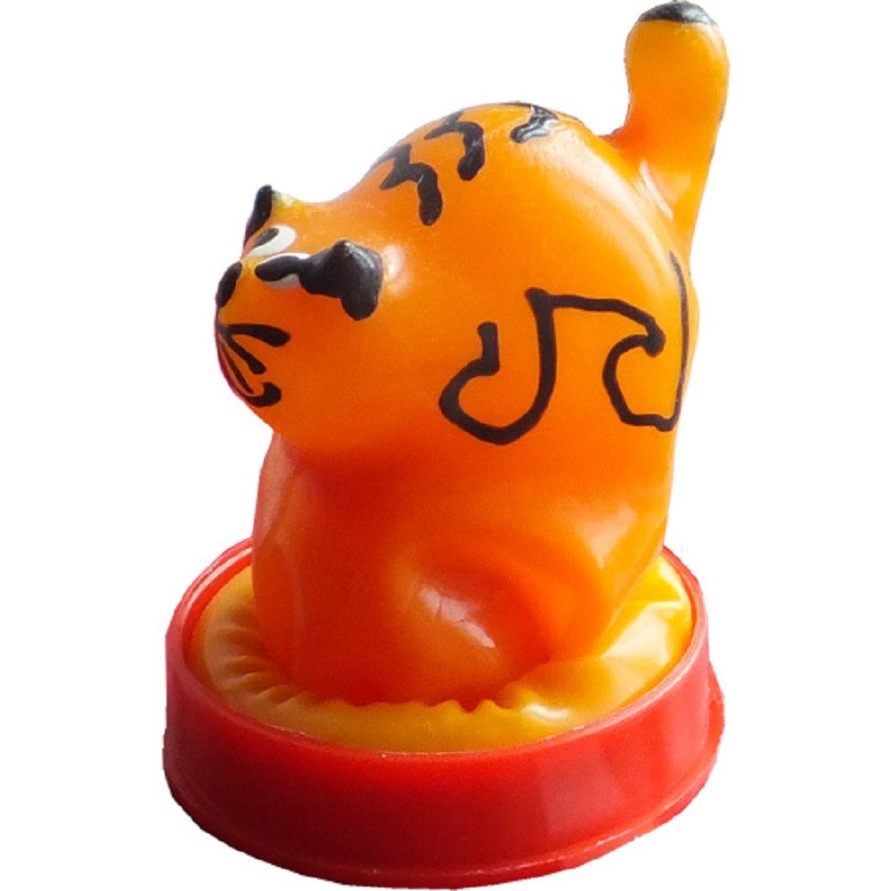 ERCO Kondome Scherzkondom mit Tierfigur Katze, 1 St., handbemalter Scherzartikel