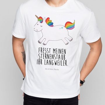 Mr. & Mrs. Panda T-Shirt Einhorn Happy - Weiß - Geschenk, Einhorn Deko, Sprüche, Tshirt, fröhl (1-tlg)