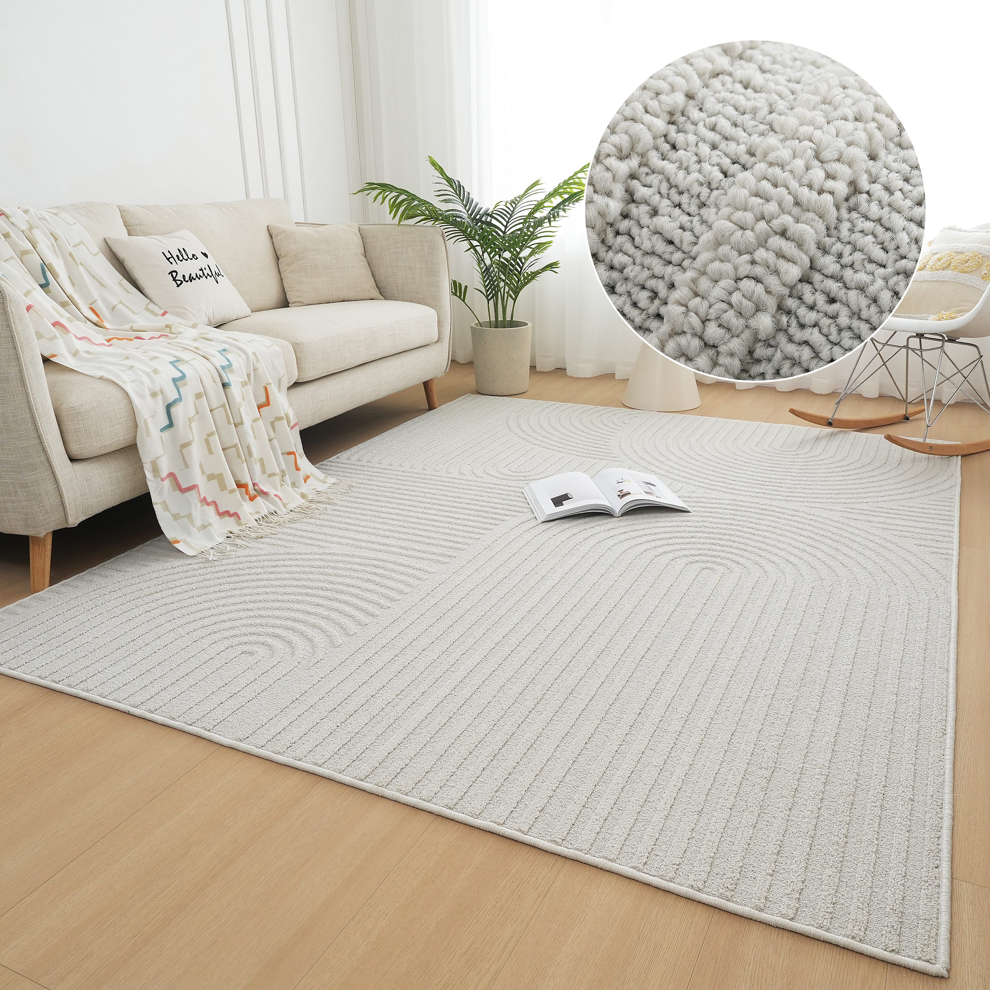 my home Teppich Jola Hoch-Tief-Design, Scandi-Look, Zen, rechteckig, Höhe: günstig online kaufen