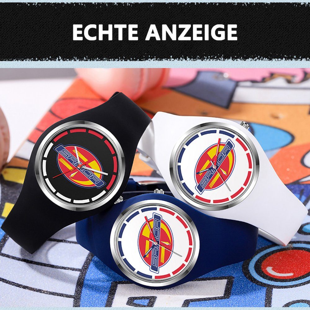 Armbanduhr GelldG Rot, Uhren Schwarz(stil2) Uhr Sportuhr Silikonarmband mit wasserdicht Quarz analog