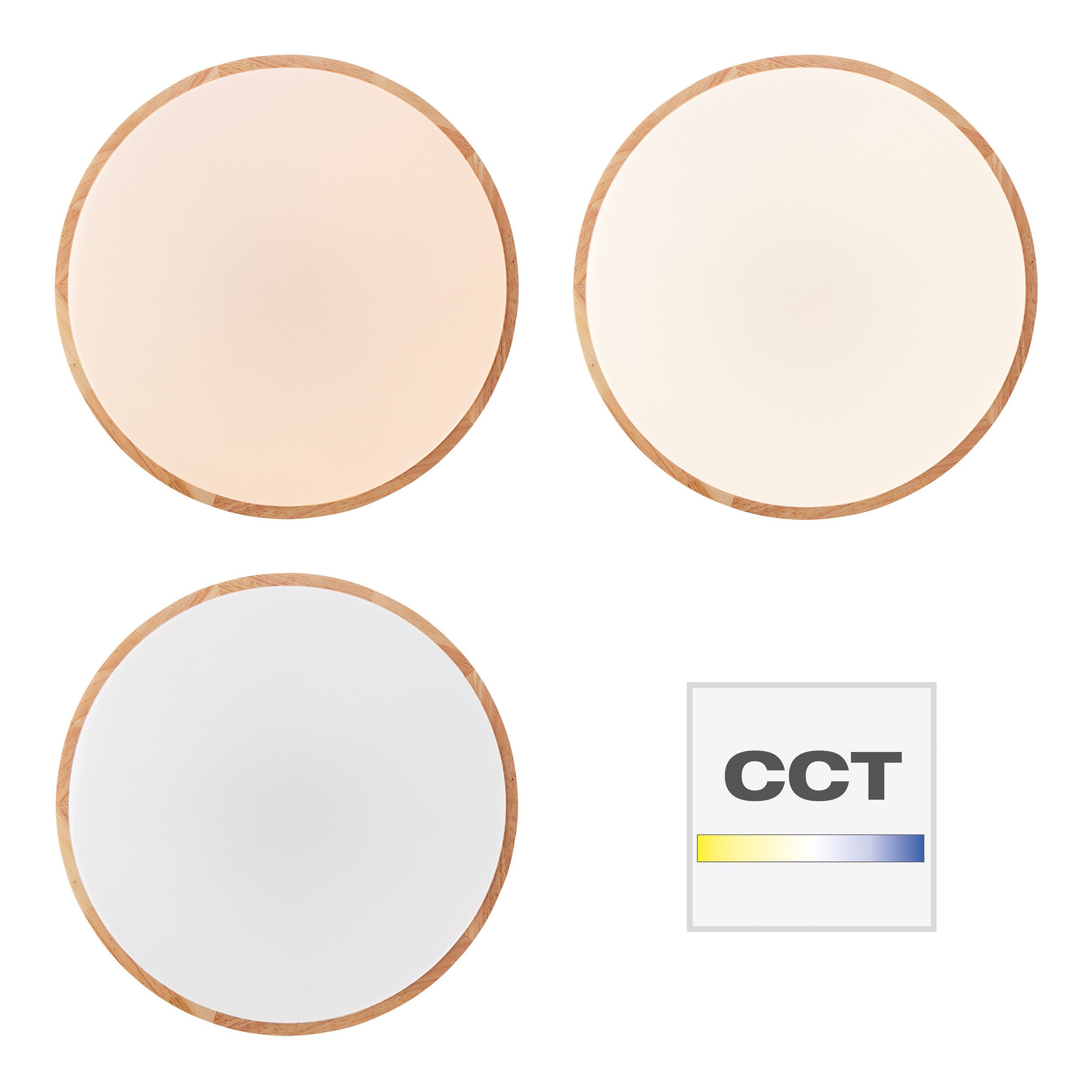 Lightbox Deckenleuchte, CCT - über Fernbedienung, LED fest integriert, warmweiß - kaltweiß, LED Wand- & Deckenlampe, Ø 50 cm, 60 W, 6300 lm, 3000-6500 K, CCT