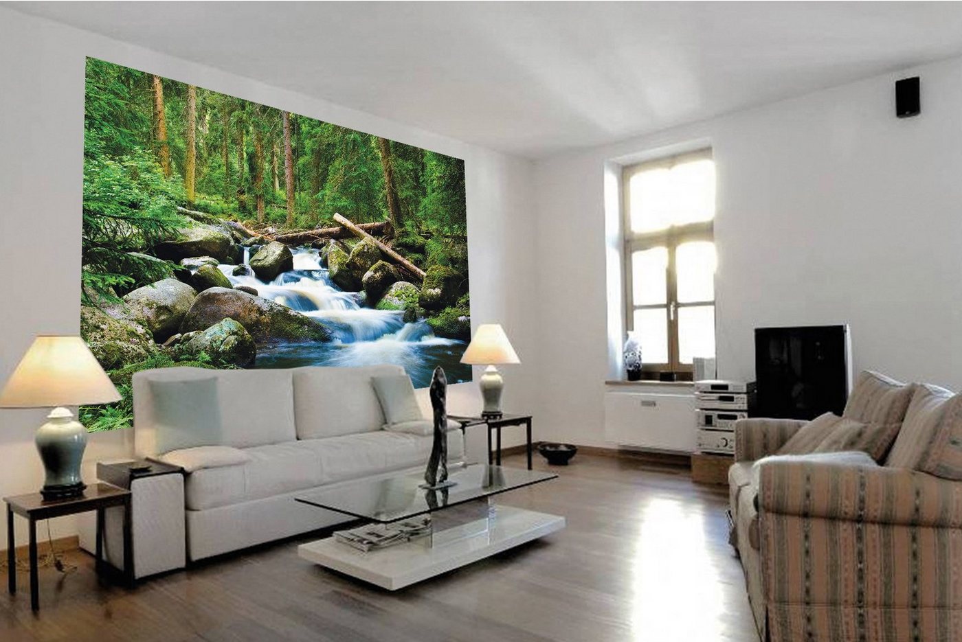 Papermoon Fototapete »Deep Forrest«, matt, (5 St), Vlies, 5 Bahnen, 250 x 180 cm-HomeTrends