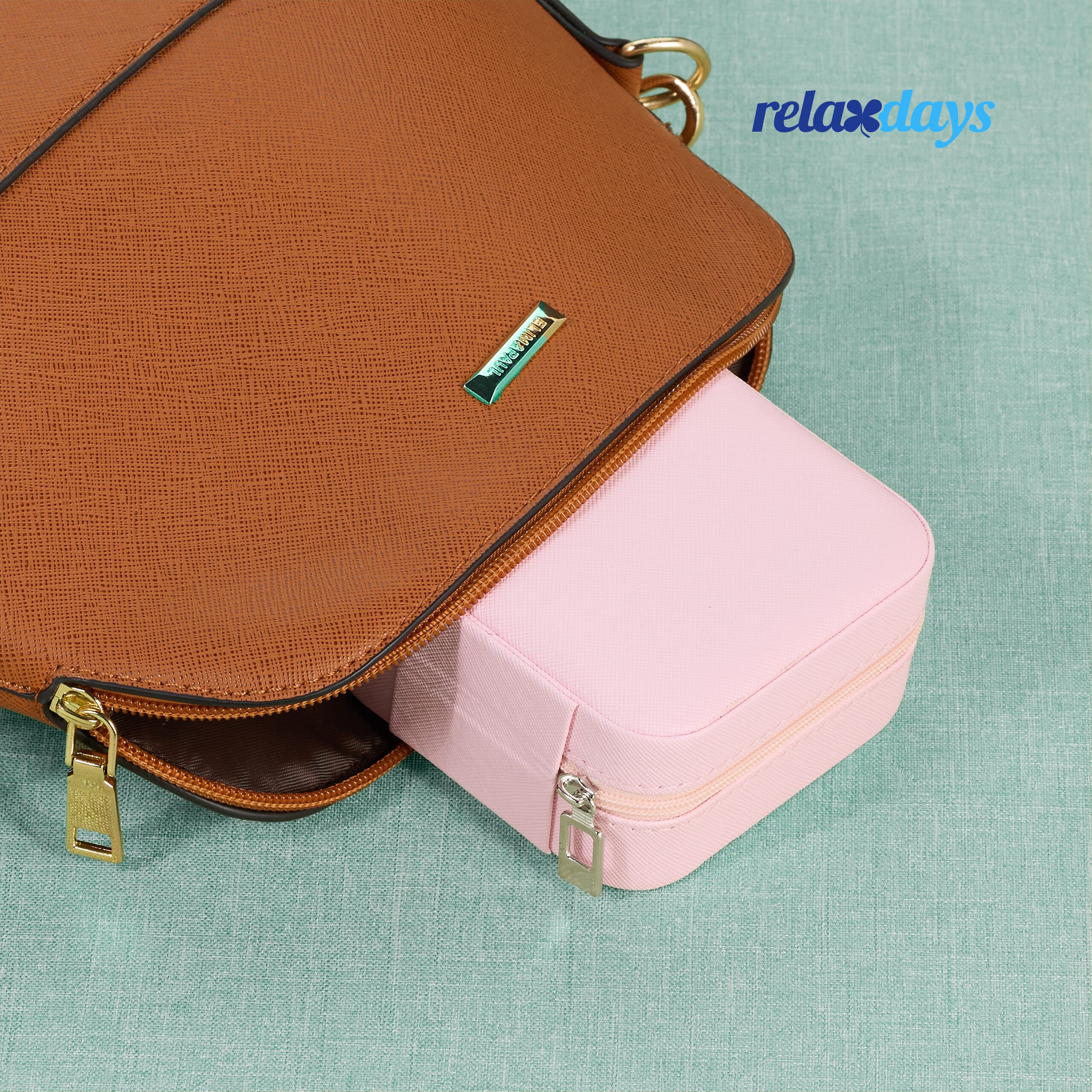 relaxdays Schmuckkasten Schmuckkästchen für Reisen, Pink günstig online kaufen
