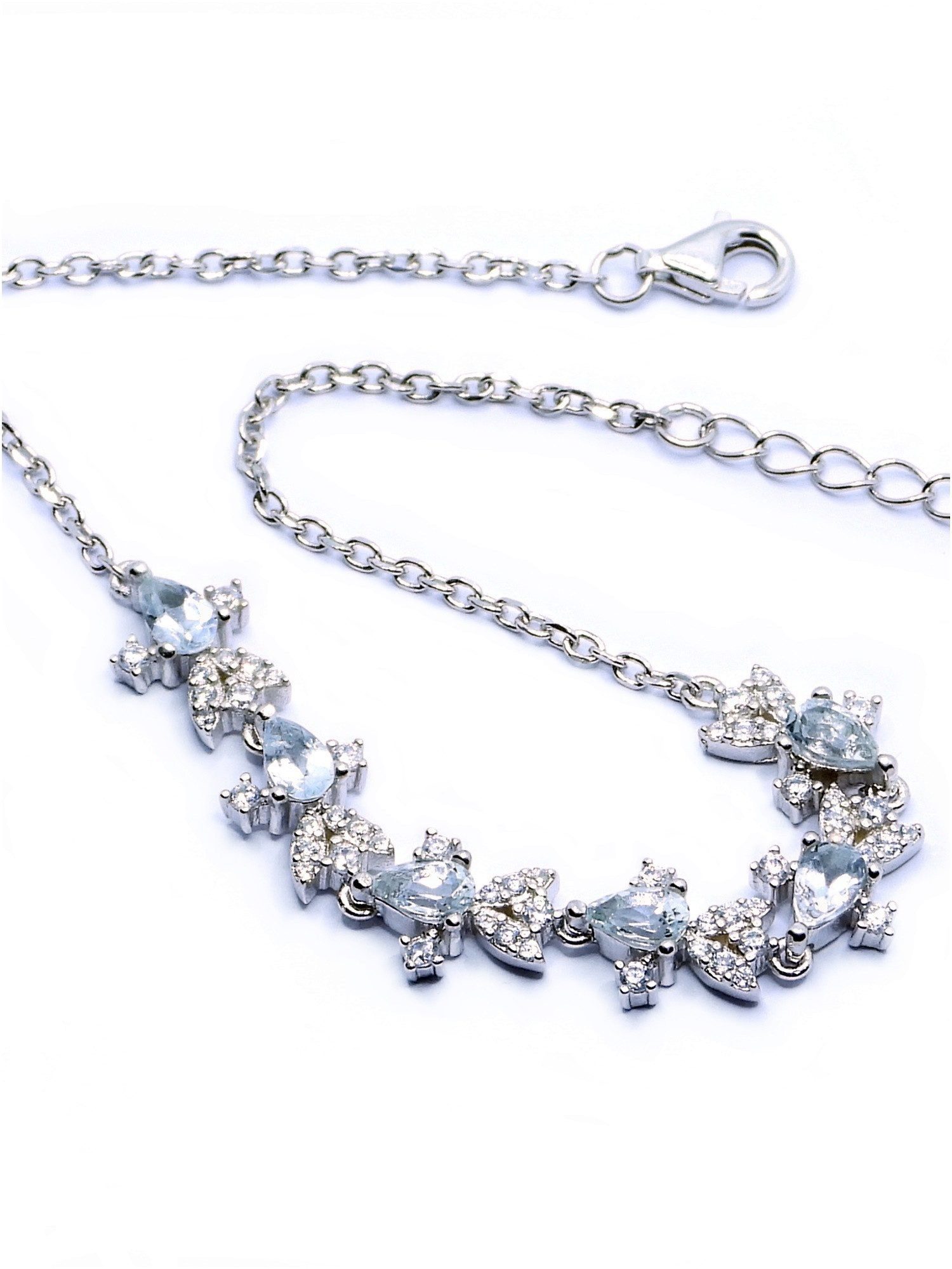 Goldene Hufeisen Silberarmband echtes Aquamarin Armband 925 Silber mit Edel günstig online kaufen