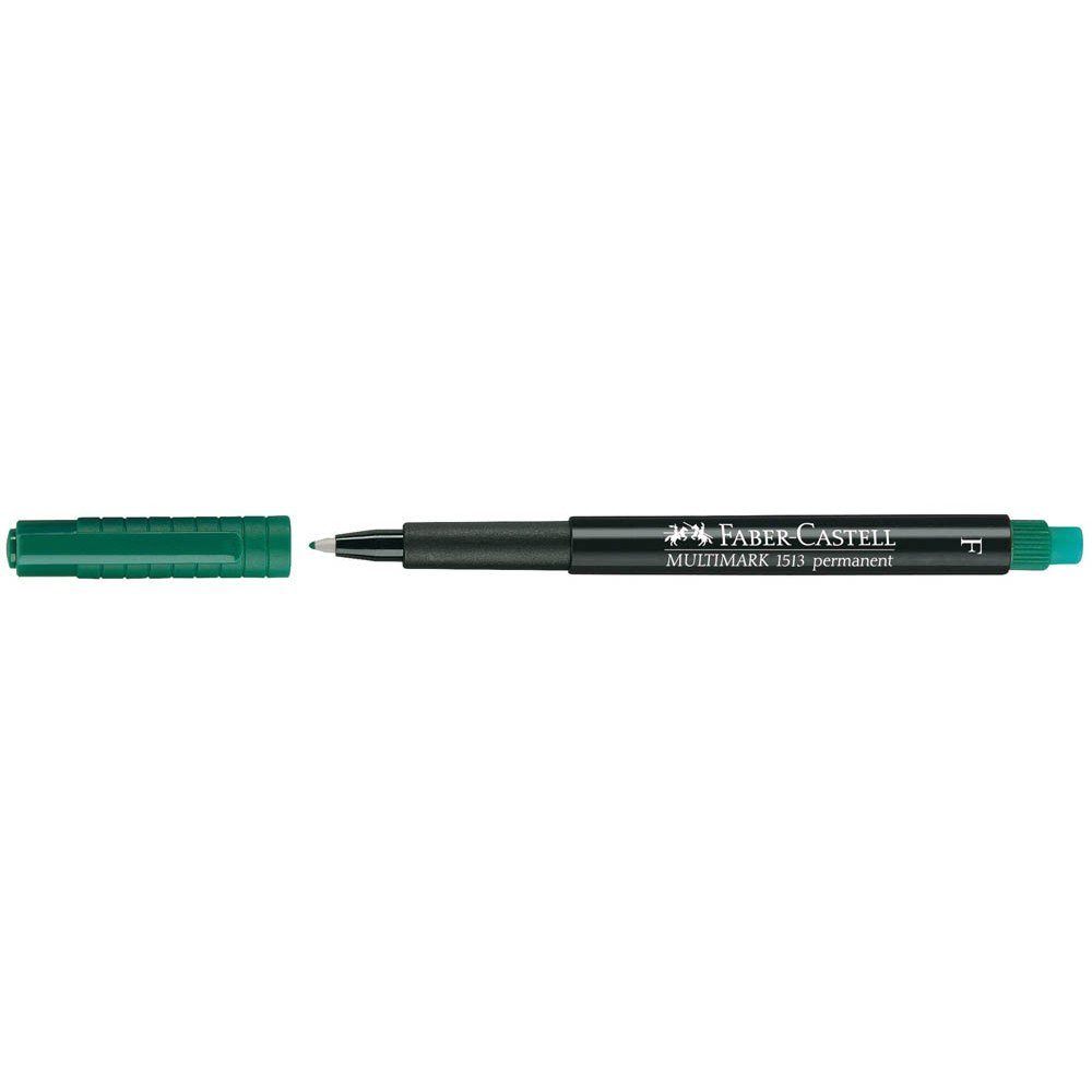 Faber-Castell 10 FABER-CASTELL MULTIMARK 1513 Folienstifte grün 0,6 mm permanent Tintenpatrone