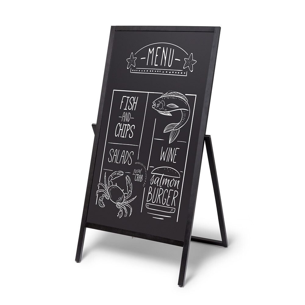 Einzelrahmen Showdown Displays Holz Kundenstopper Flip - 68x140cm - Schwarz