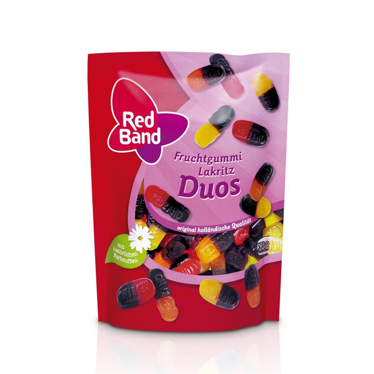 Red Band Süßigkeit, Red Band Fruchtgummi Lakritz Duos in 3 süssen leckeren Sorten 200g