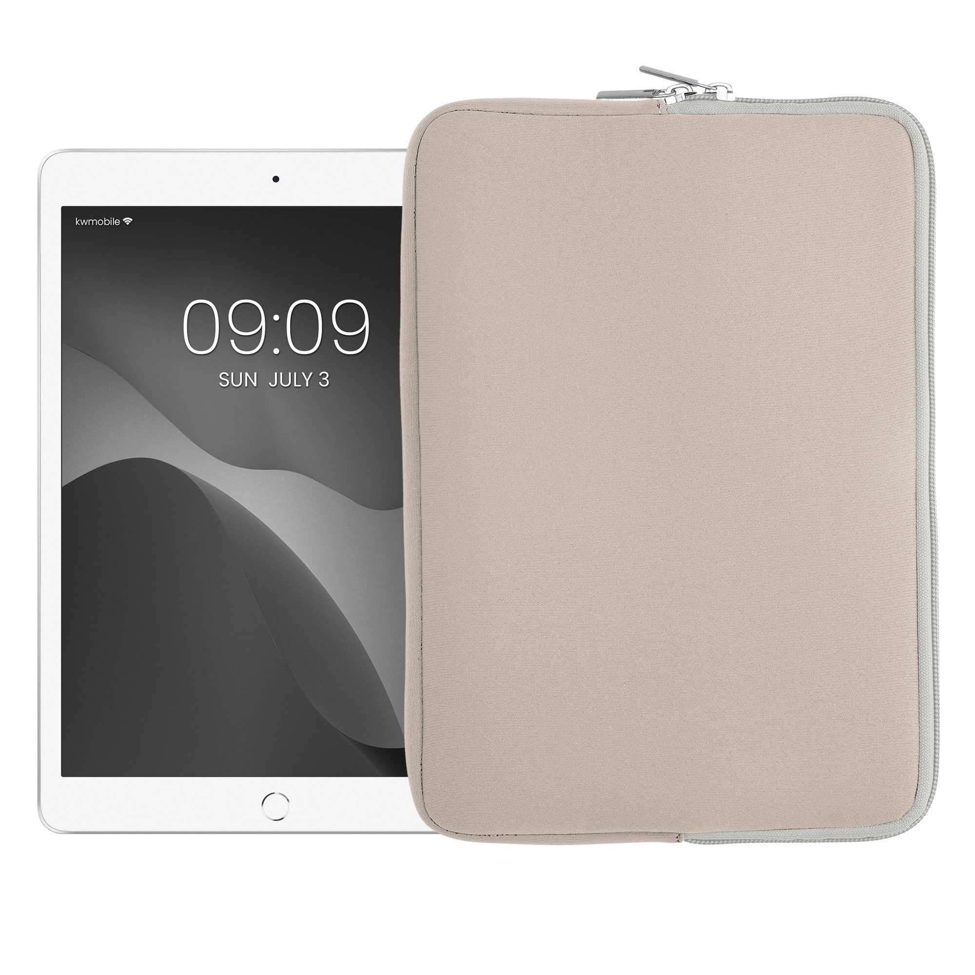 kwmobile Schutz-Set Tablet Hülle für 9,7"-11" Tablet, Universal Neopren Tasche Cover Case - Schutzhülle Sleeve in Weiß