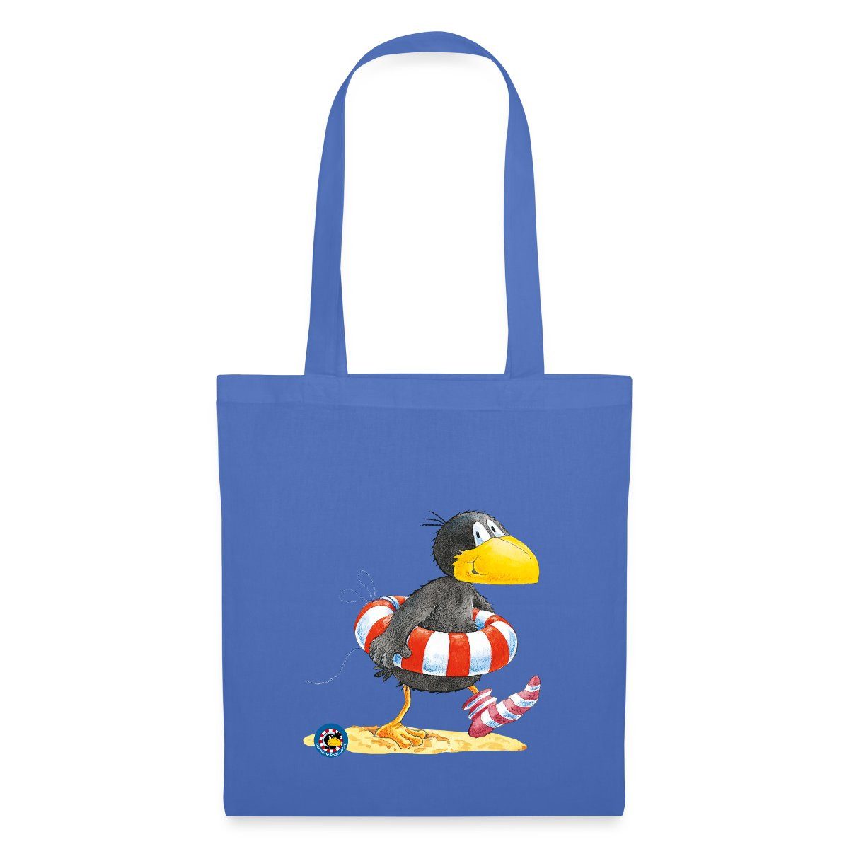 Henkeltasche Der kleine Rabe Socke mit Schwimmreifen Stoffbeutel