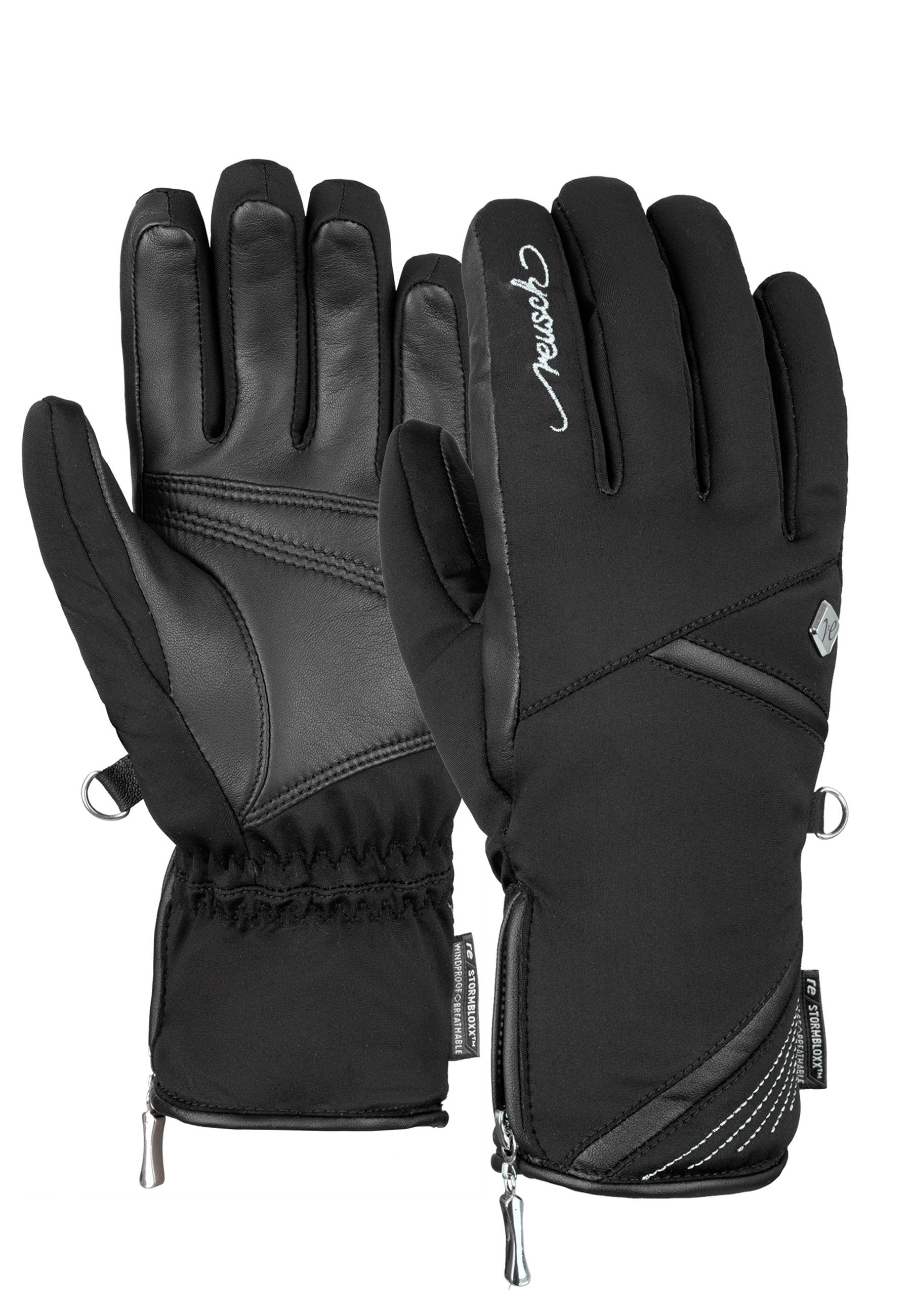 Reusch Skihandschuhe Lore STORMBLOXX mit isolierten Fingerspitzen BLACK / SILVER