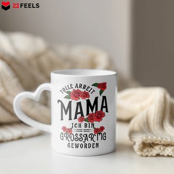 22Feels Tasse Mama Geschenk Muttertag Mutter Geburtstag Kaffee Frauen Weihnachten, Keramik, Made In Germany, Spülmaschinenfest, Herzhenkel