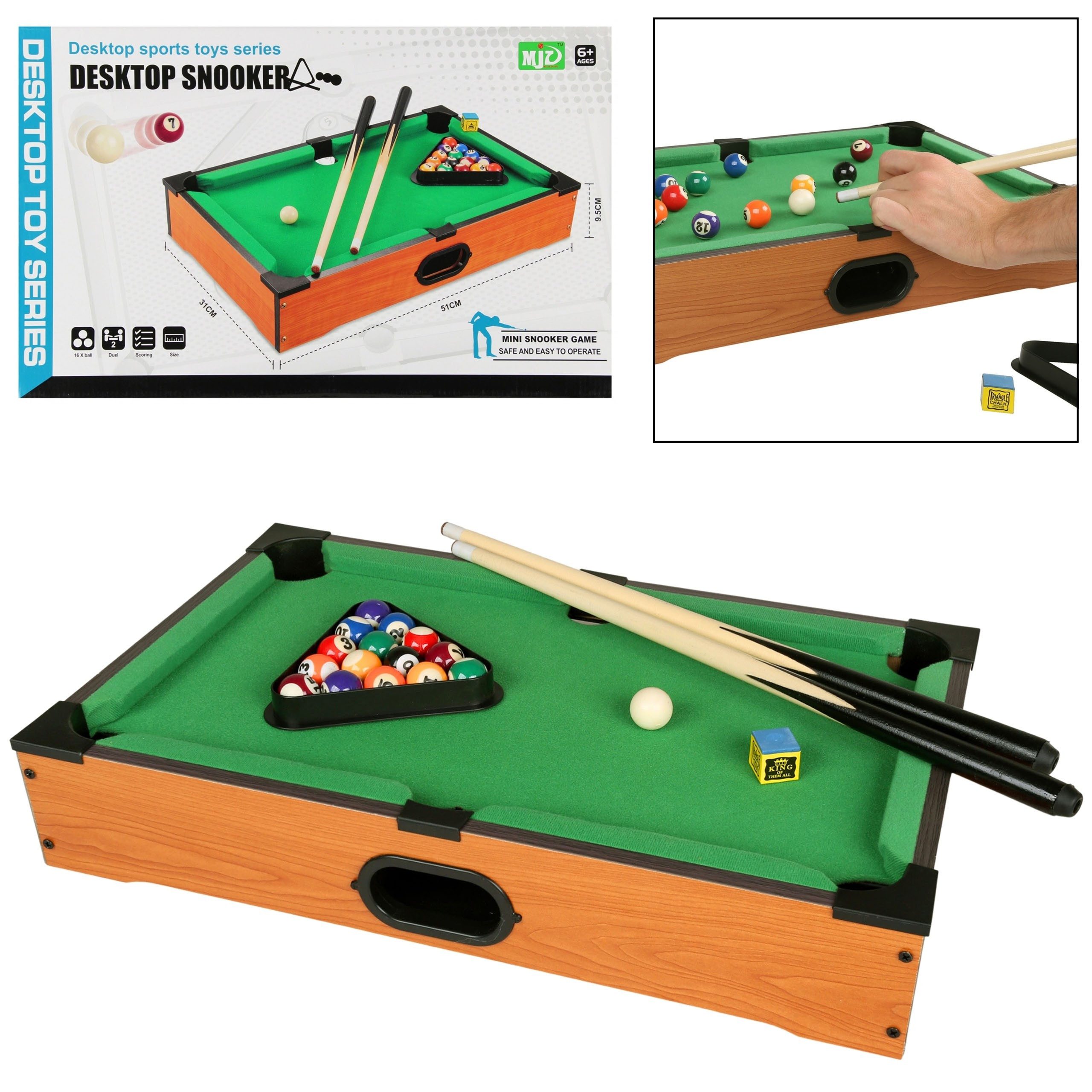 Sarcia.eu Billardtisch Mini-Holzbillard, Spiel 31x51x9,5 cm