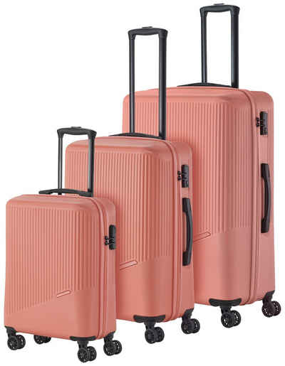 travelite Trolleyset BALI 4w L/M/S, 4 Rollen, (Set, 3 tlg., Hartschalen Trolley Set), Kofferset Reisegepäck Reisekoffer Hartschallenkoffer TSA Schloss