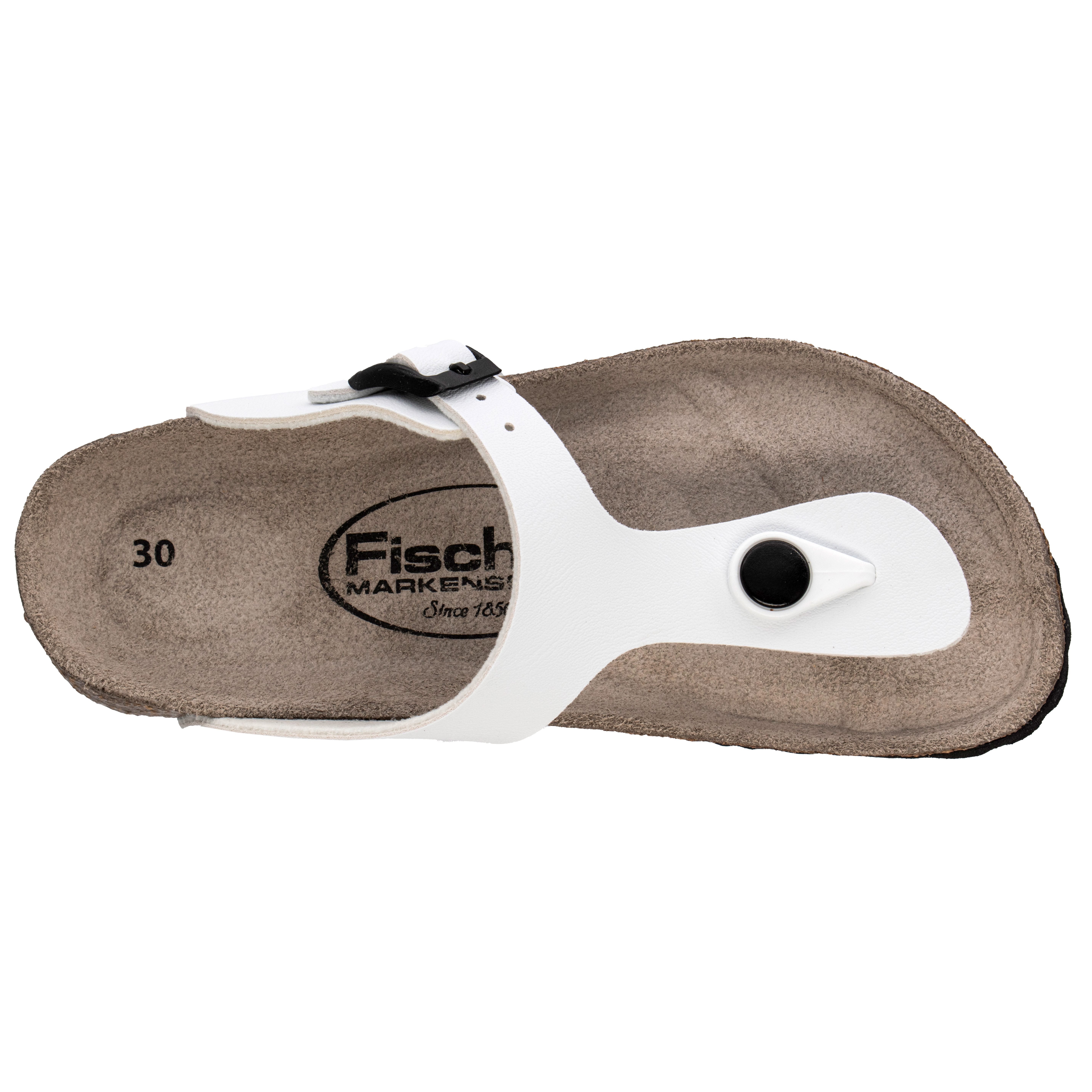 Fischer-Markenschuh Hawaii Zehentrenner aus Vegano (Lederimitat), mit Fleecefutter, Zehentrenner
