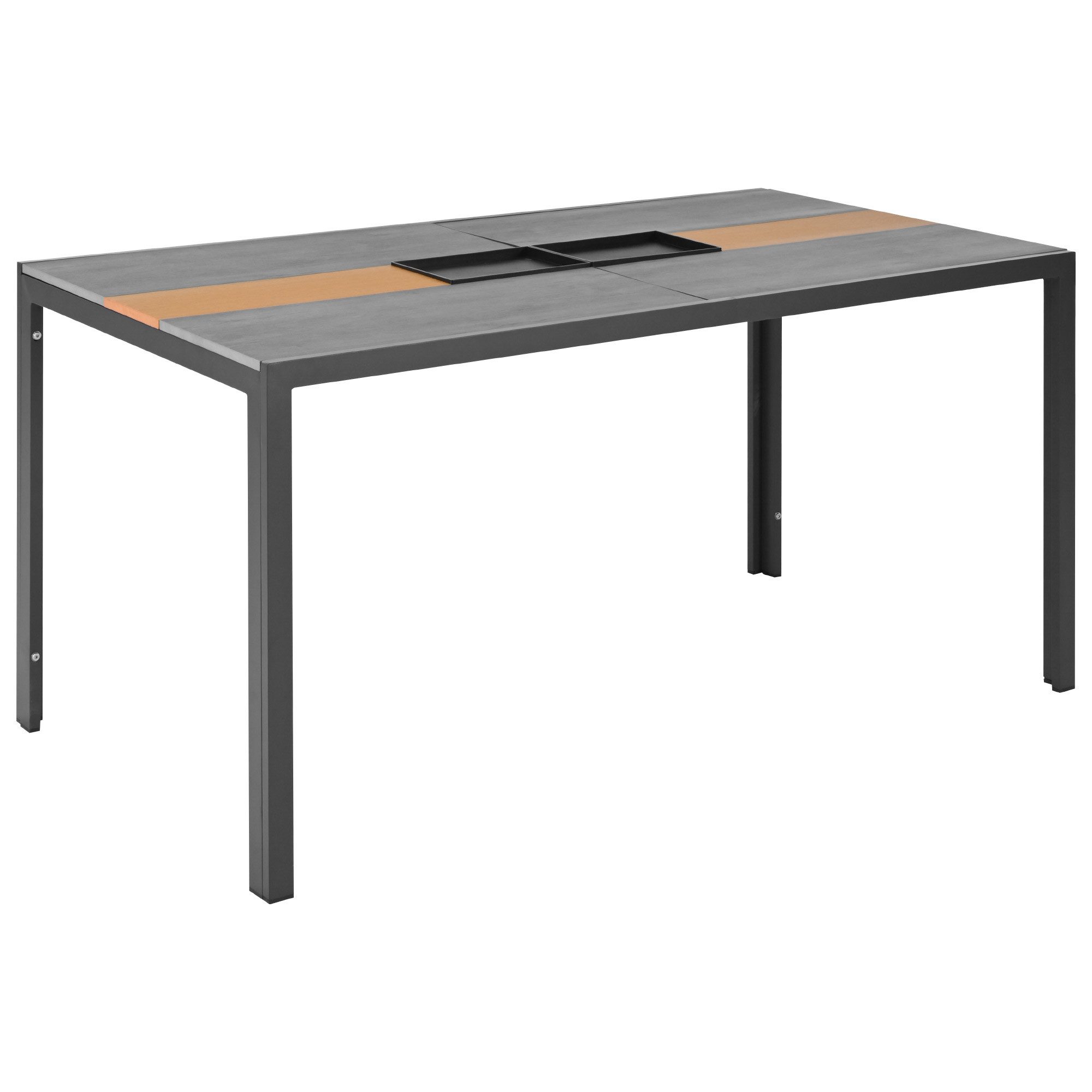 Garten-Essgruppe, (Gartenmöbel Set, 3-tlg., Sitzgruppe für 6 Personen), Gartenlounge Set Aluminium mit 2 Bänke und 1 Esstisch