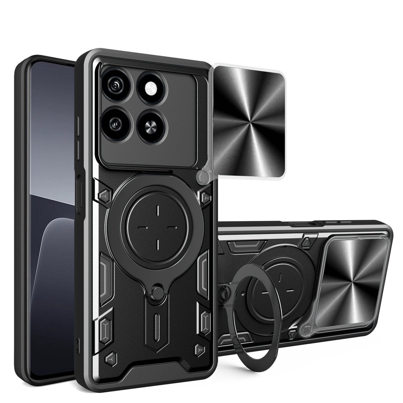 betterfon Handyhülle Outdoor Panzer Hülle für ZTE Panzerhülle mit Kameraschutz & Ringhalter, Outdoorhülle mit Ringhalter Smartstand und Silikonkern