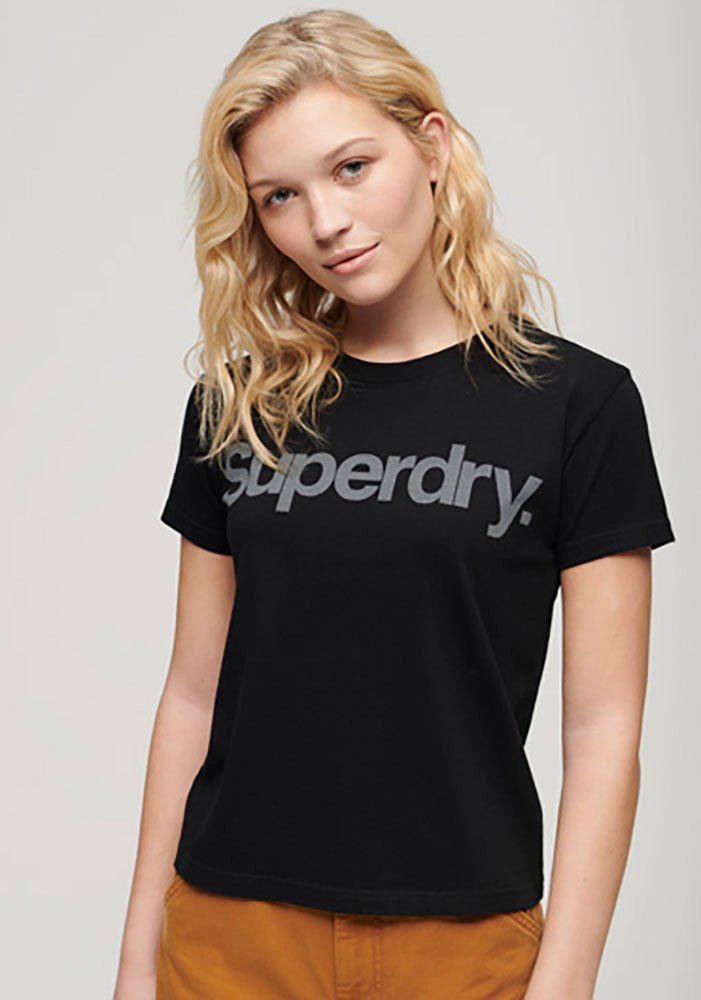 Superdry LOGO CITY CORE TEE Black T-Shirt FITTED