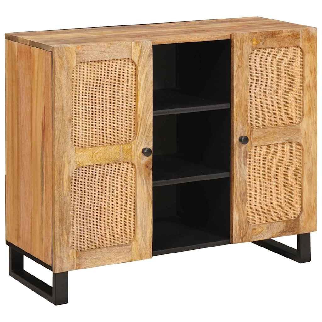 vidaXL Highboard 90 x 33 x 75 cm Highboard mit Tür Braun 40x33,5x110 cm Massivholz Mang