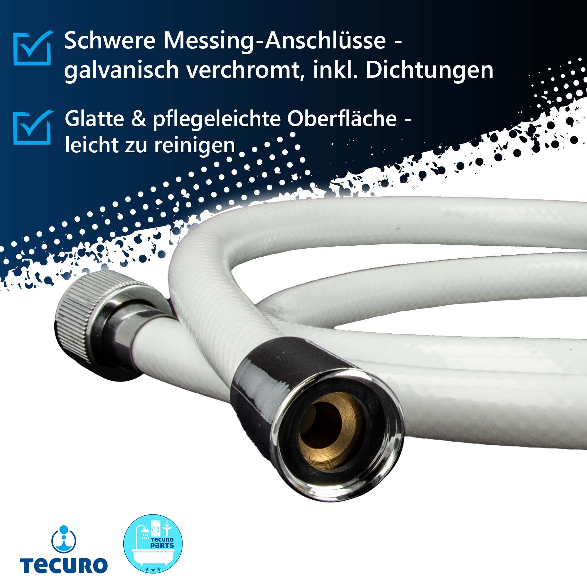 tecuro Brauseschlauch Brauseschlauch EASY, weiß/chrom, Made in Germany