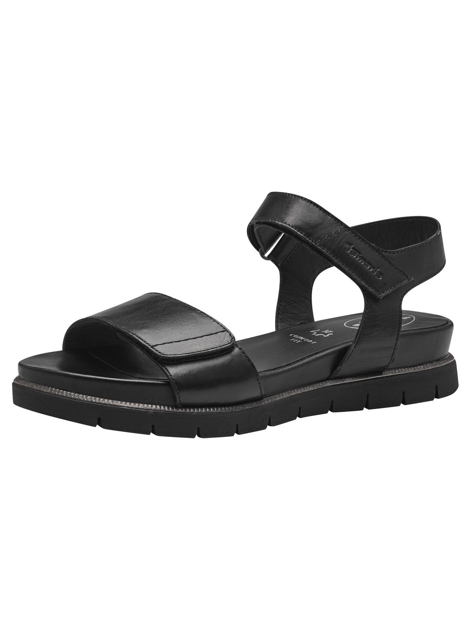 Tamaris WIDE FIT MultiAdjustable, comfortFit aus Leder Plateausandaletten MultiAdjustable