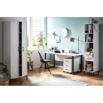 Lomadox Aktenschrank FALUN-80 Büro Schrank 2 Türen Büroschrank weiß 65,2x194,2x39 cm