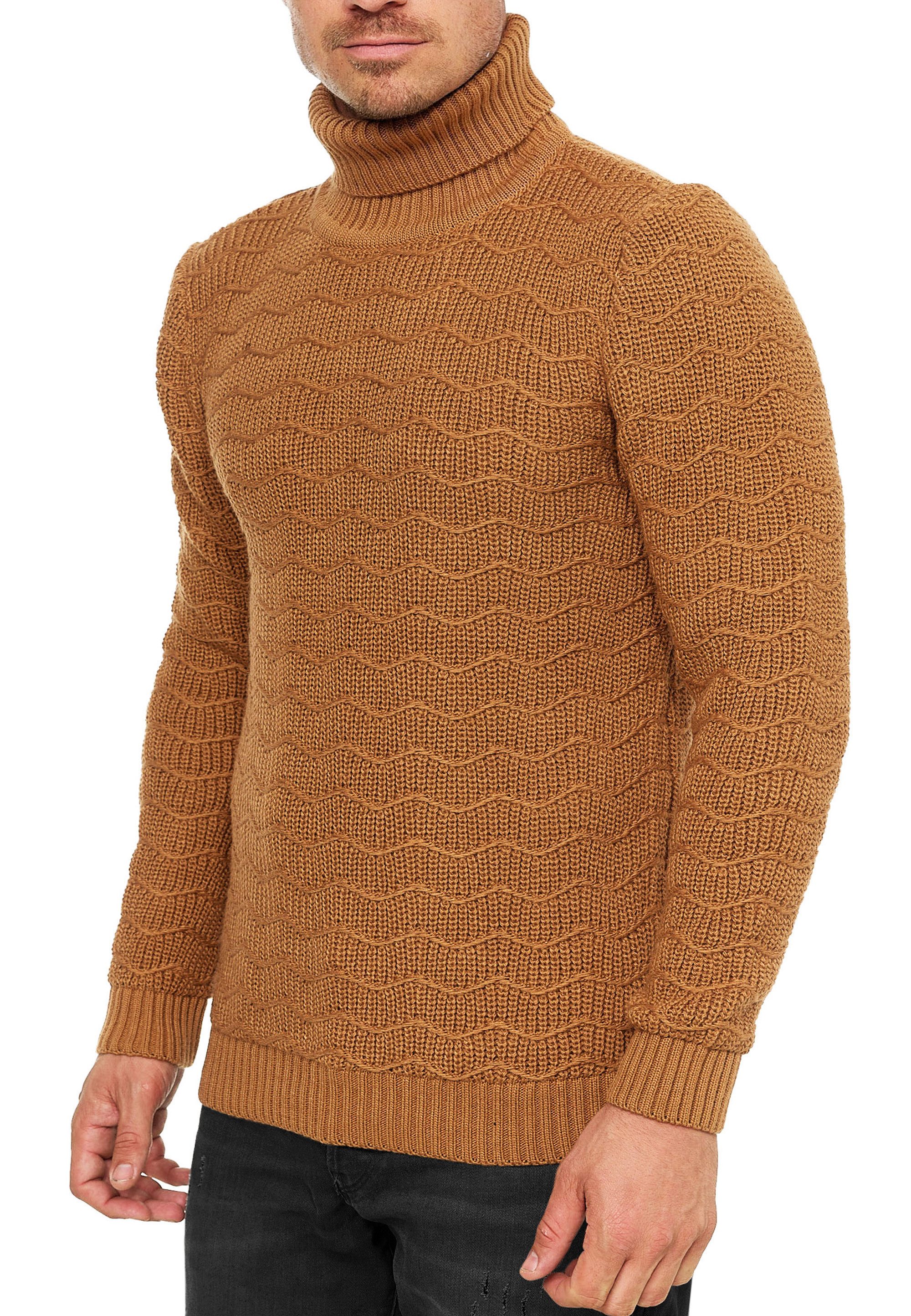Rollkragenpullover Schwerer Grobstrick Rollkragen-Pullover Freizeit Pullover