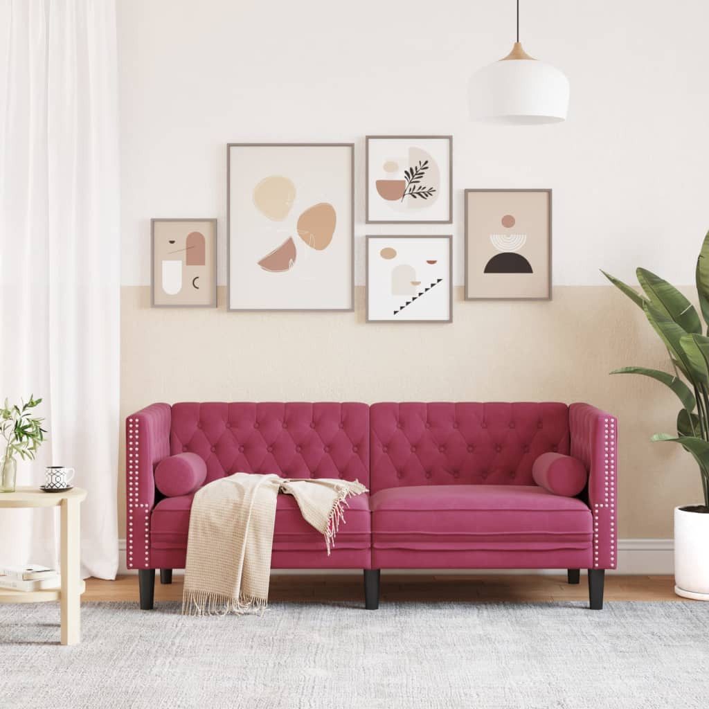 vidaXL Sofa Chesterfield-Sofa mit Nackenrollen 2-Sitzer günstig online kaufen