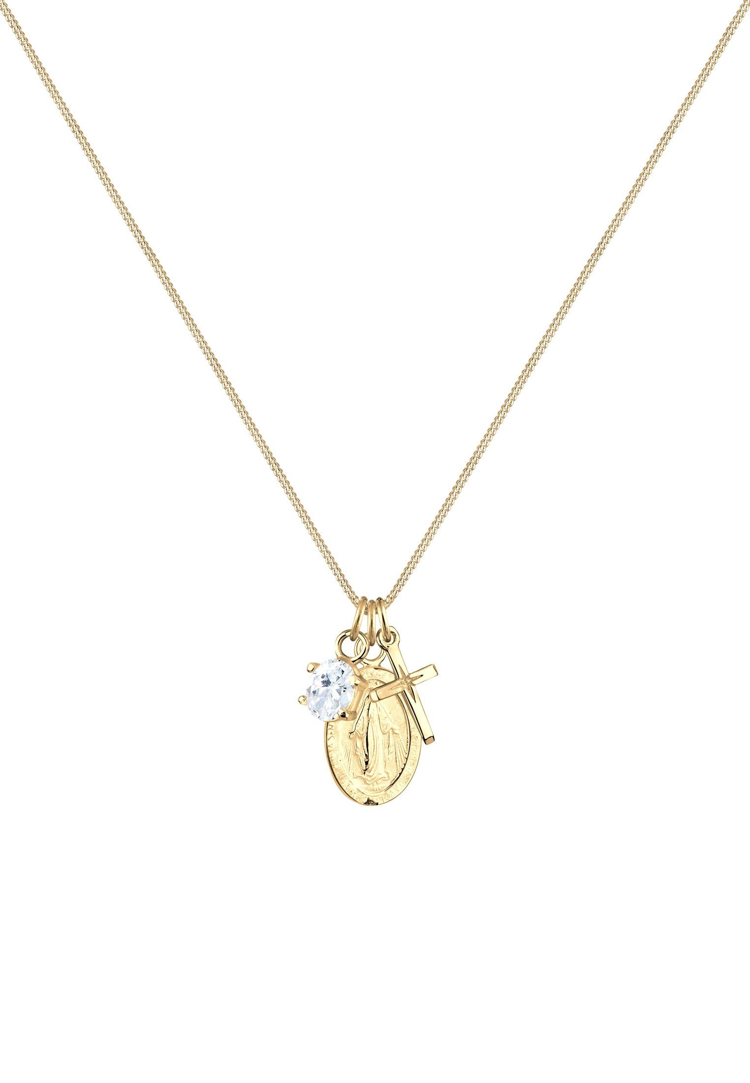 Elli Kette mit Anhänger Kreuz Marienbild günstig online kaufen